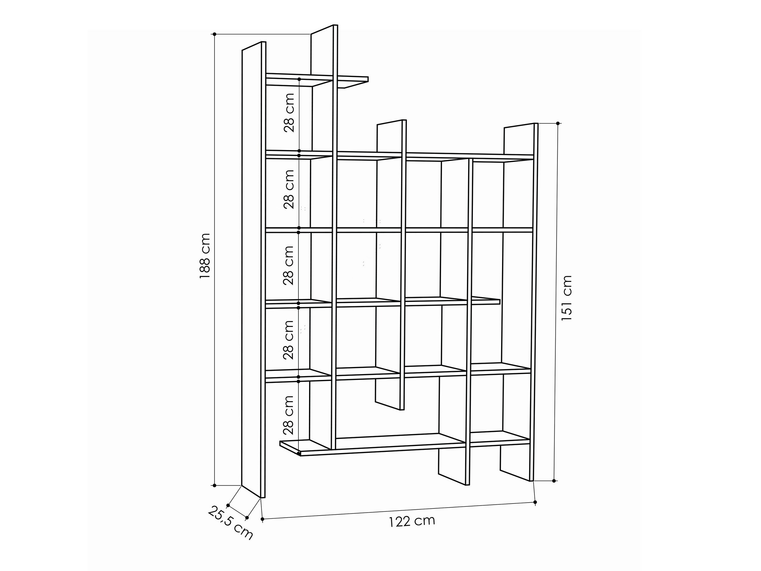 Könyvespolc Kailua 2710 (Sötét erdő)