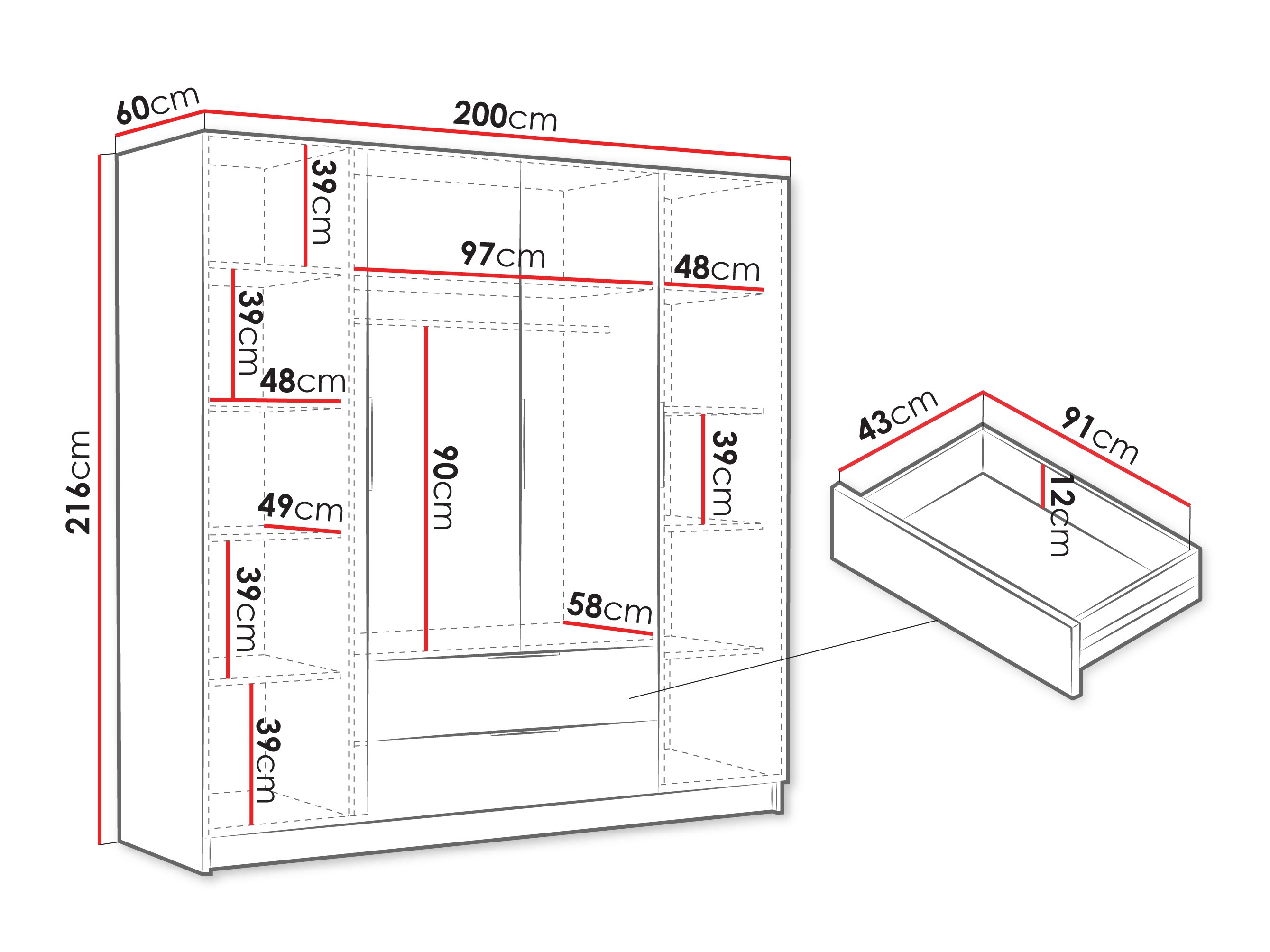 Gardróbszekrény SH10978