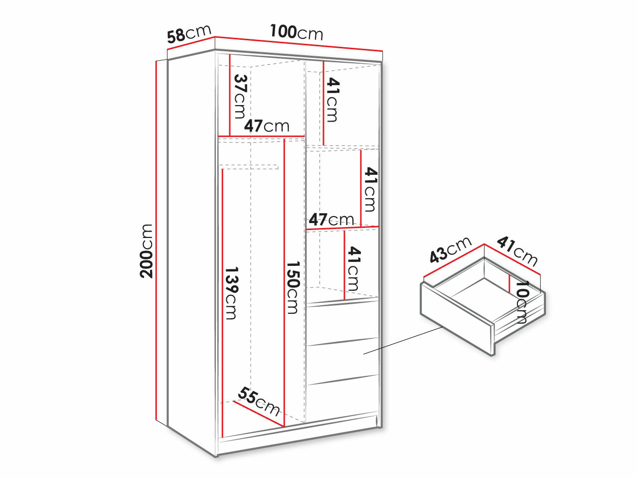 Gardróbszekrény Lombala 102