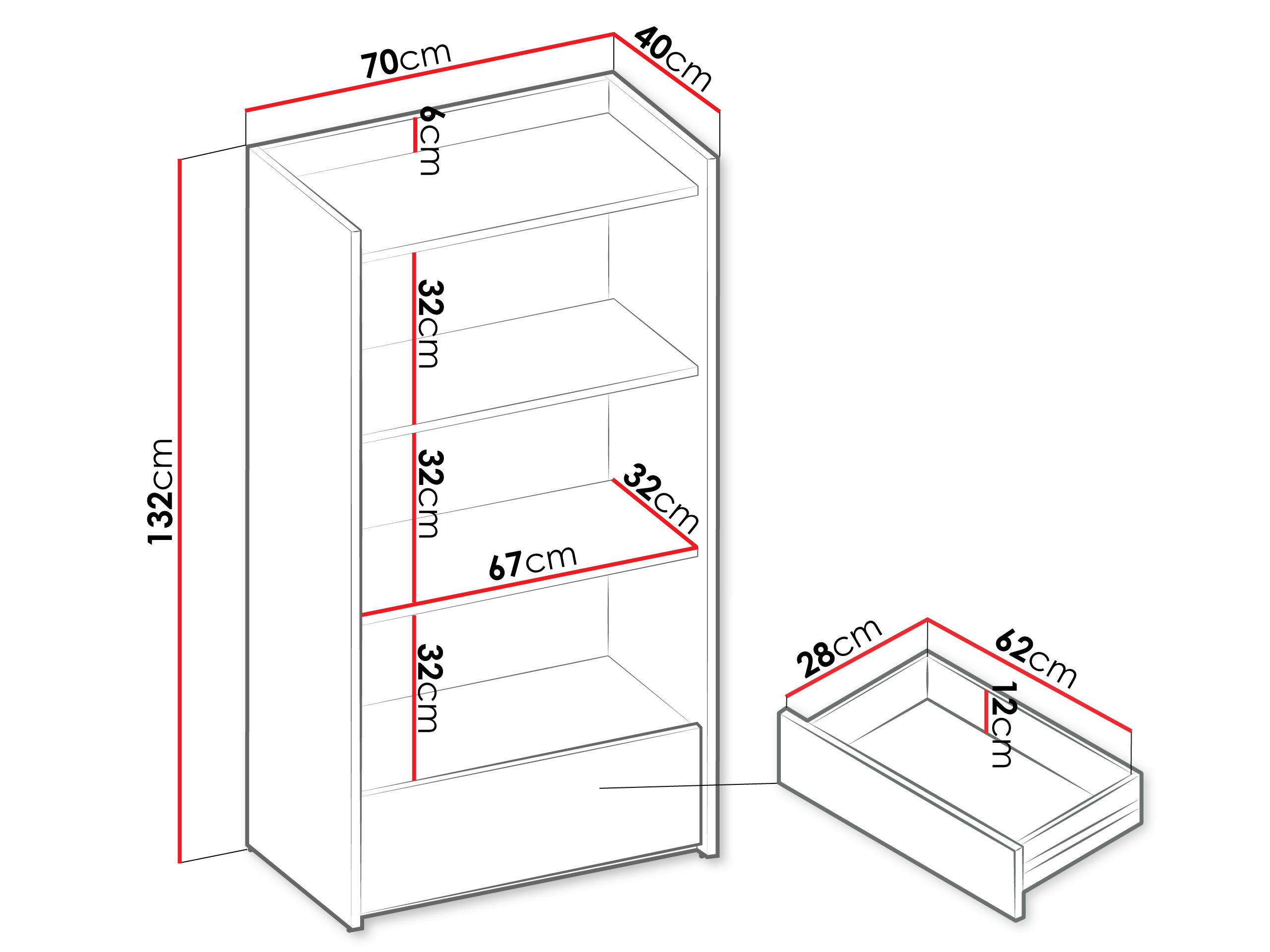 Könyvespolc Tivseva 104