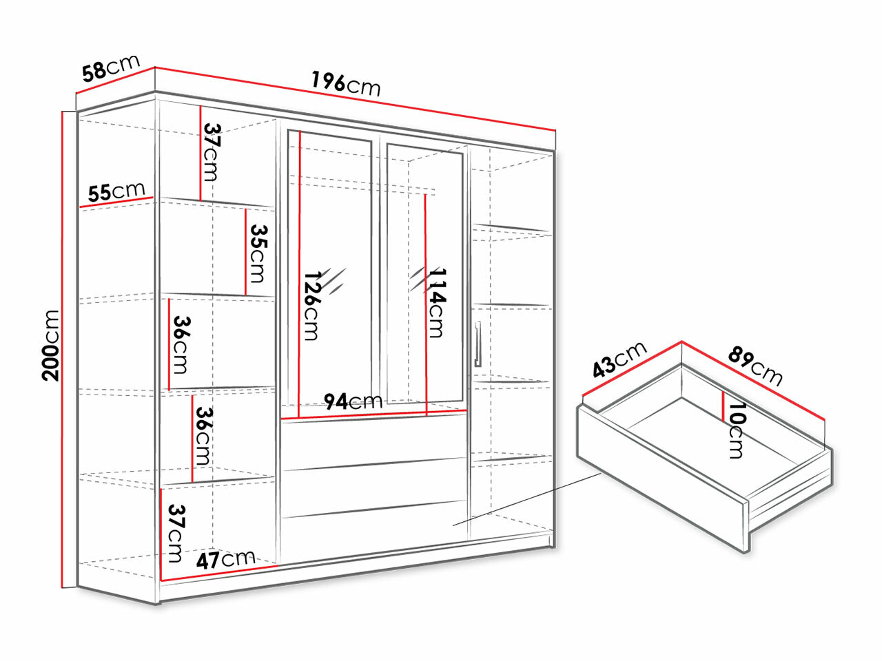 Gardróbszekrény Lombala 104