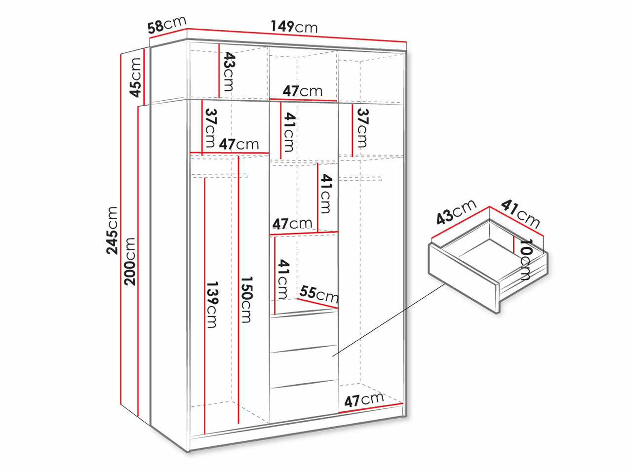 Gardróbszekrény Lombala 109