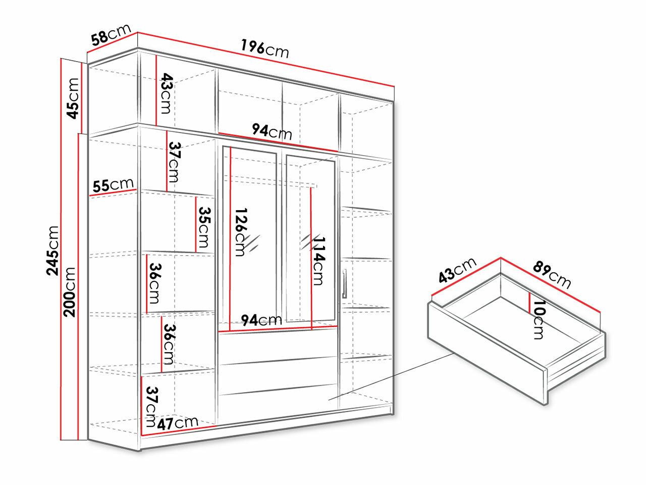 Gardróbszekrény Lombala 110