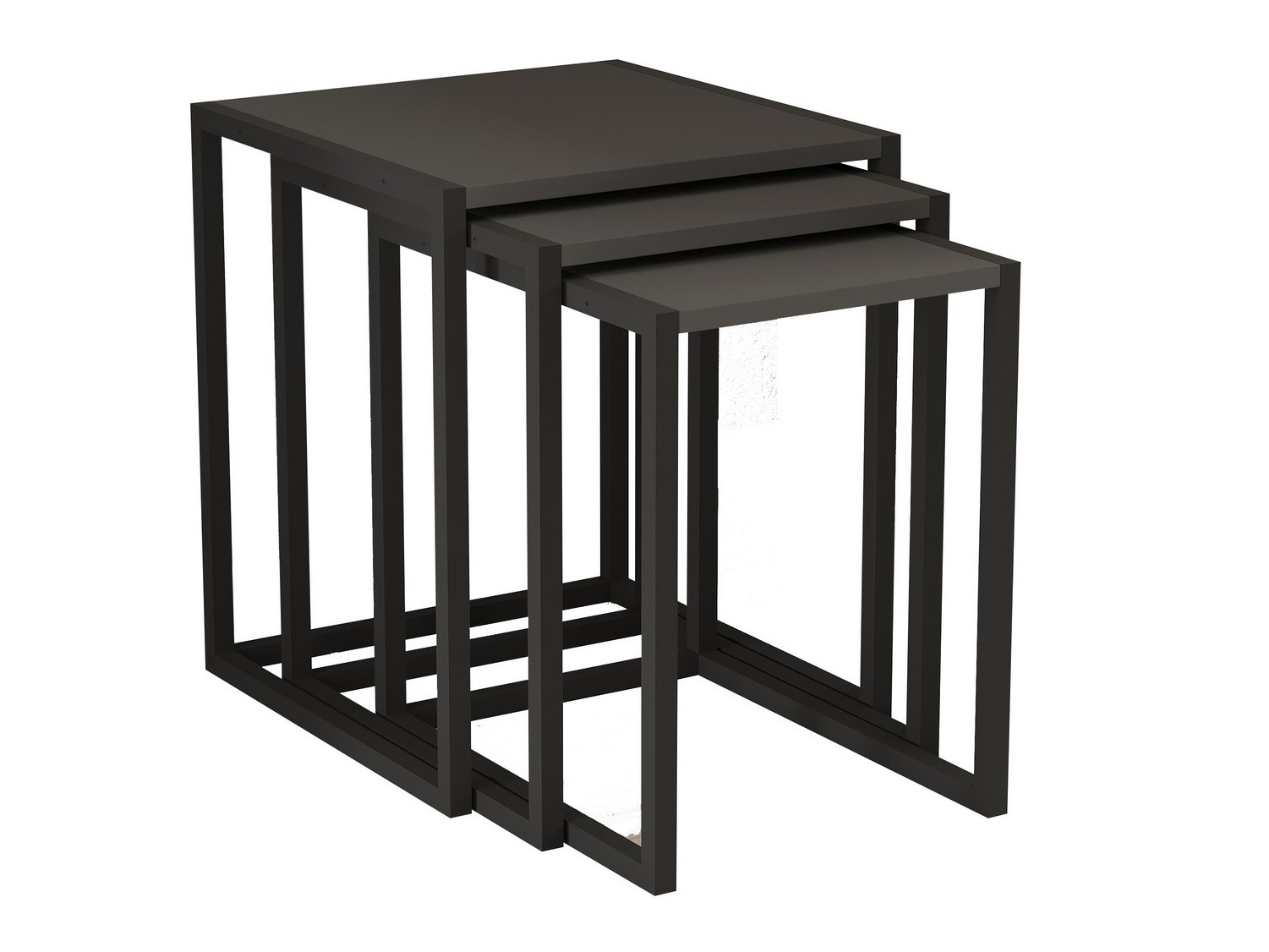 Oldalsó asztalok szett Kailua 2721 (Fekete + Antracit)