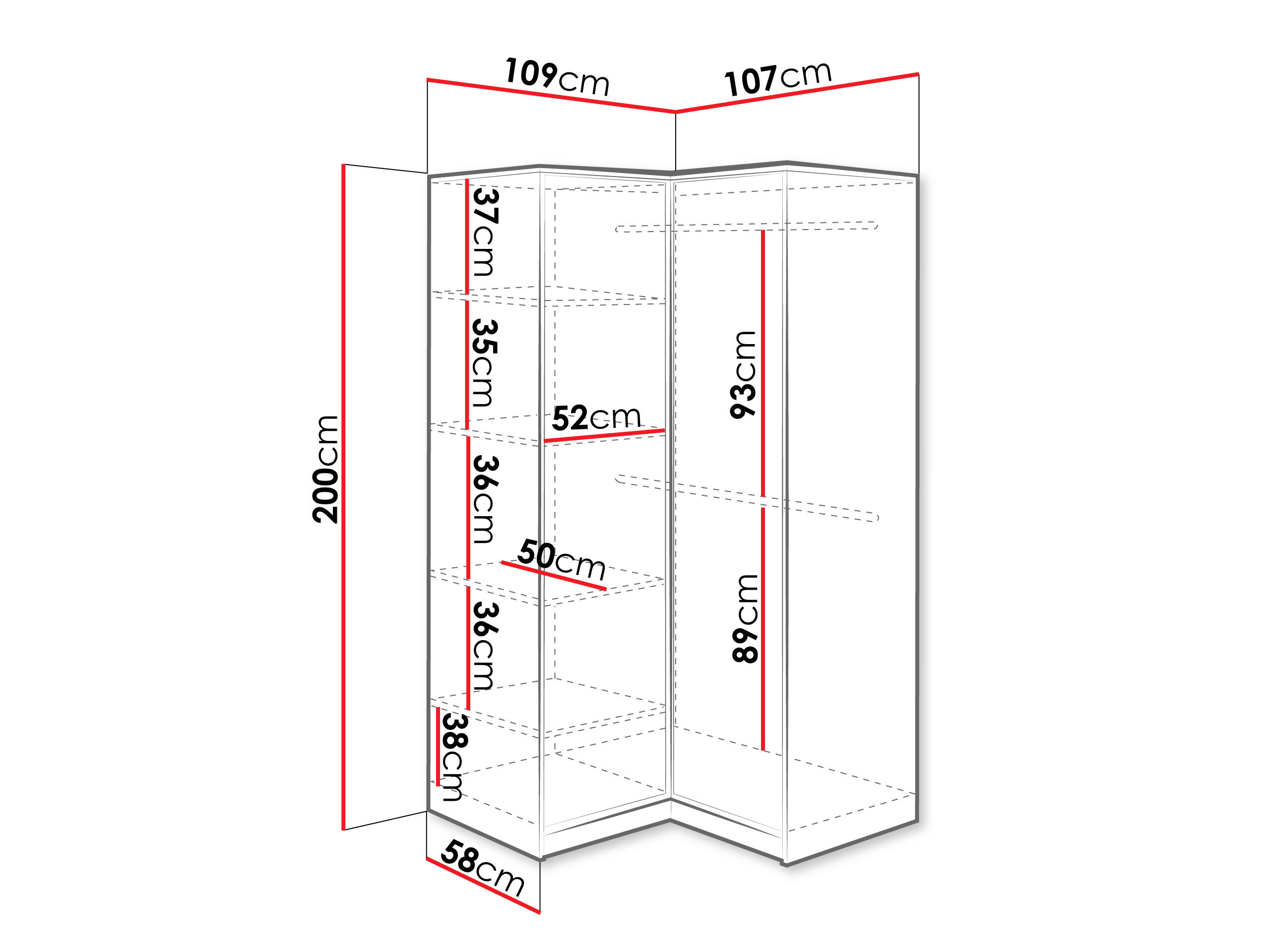 Sarokszekrény Lombala 113