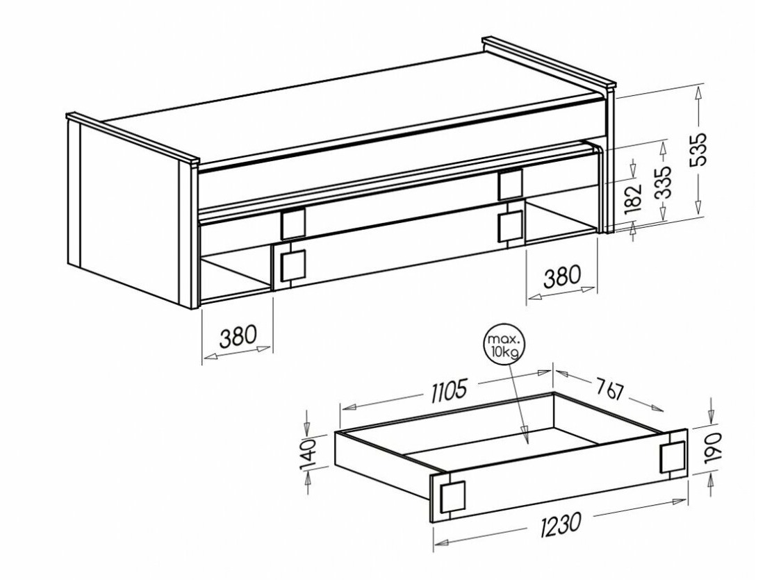 Ágy Elmenou 115 (Fehér + Antracit)