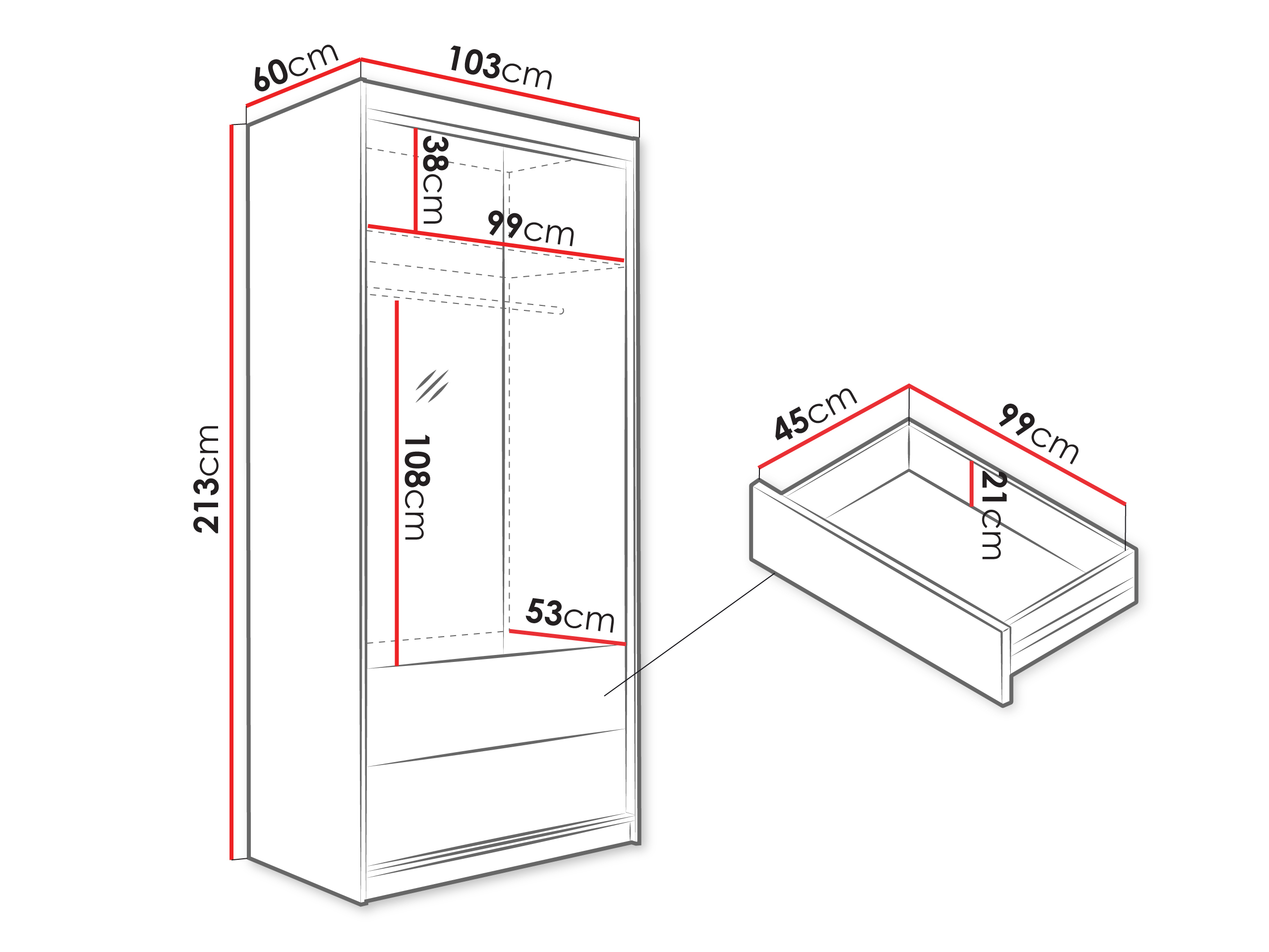 Gardróbszekrény Honolulu 245