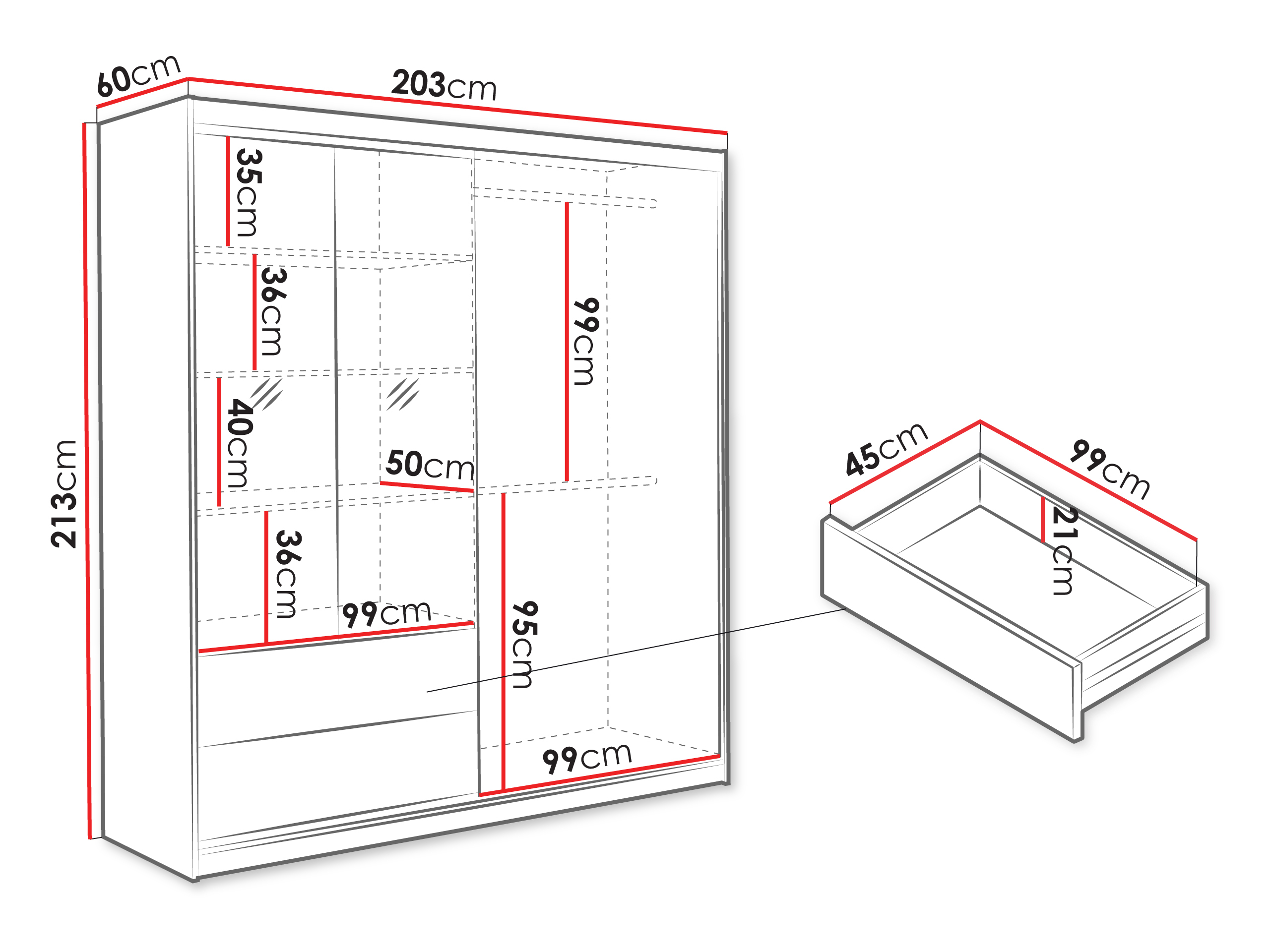 Gardróbszekrény Honolulu 246