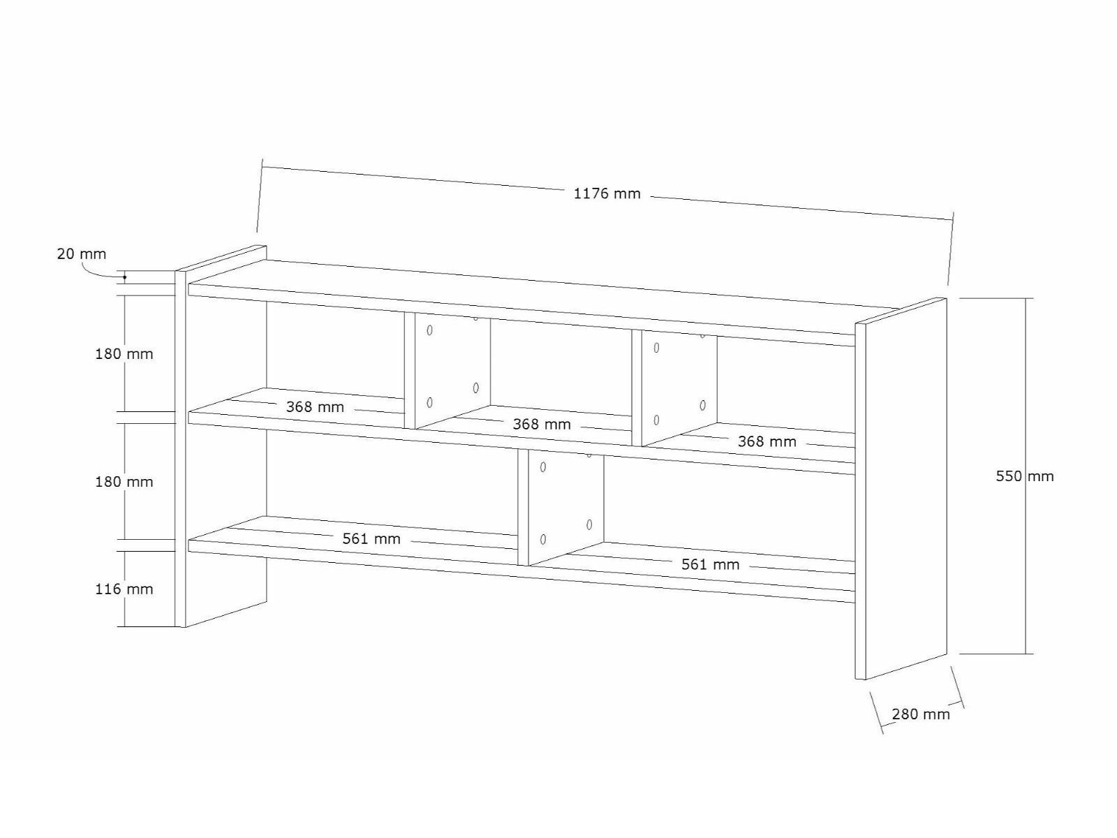 TV-állvány Kailua 2718 (Arctic fenyő)