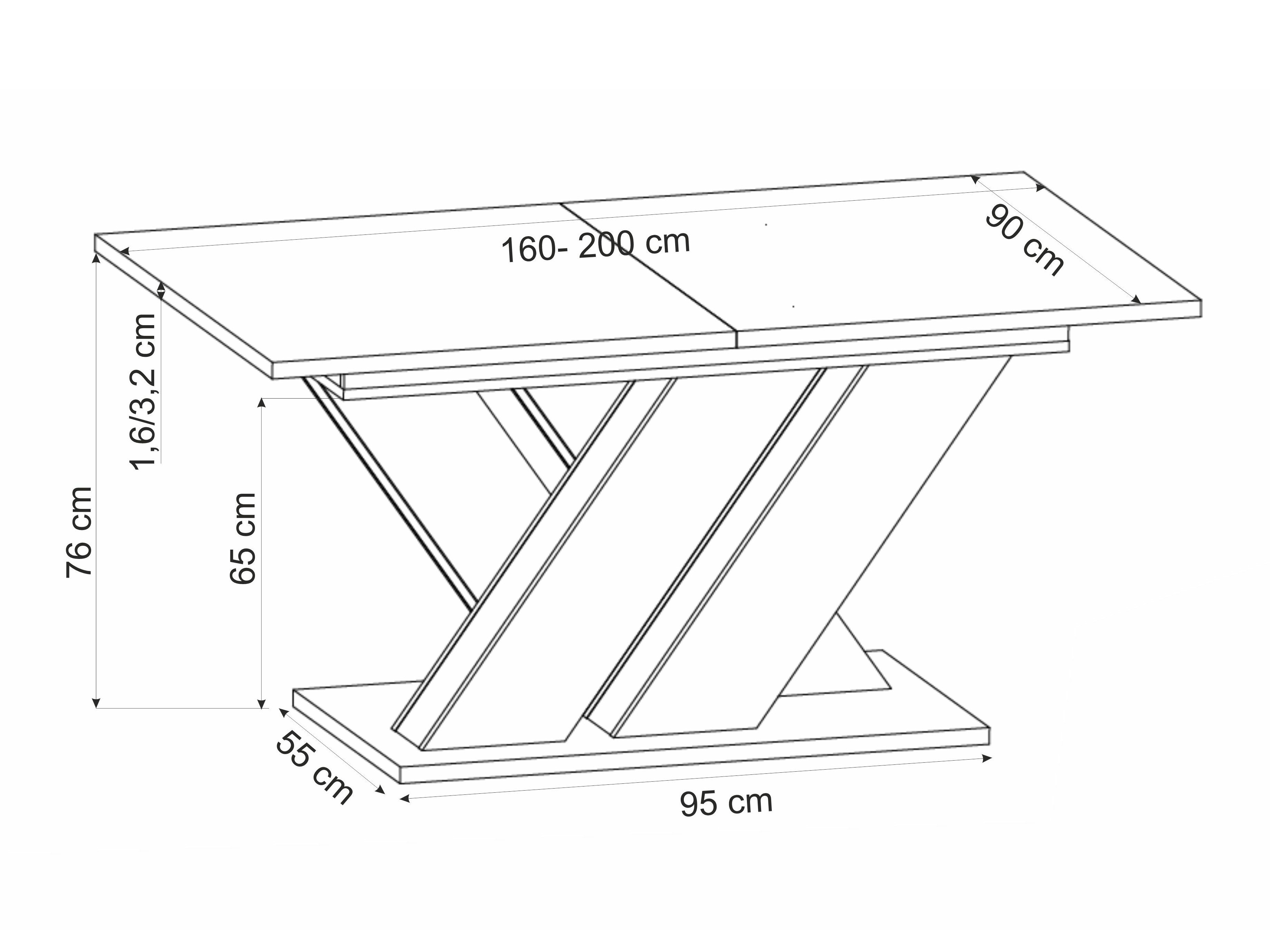 Asztal Houston 2091 (Wotan tölgy + Fekete)