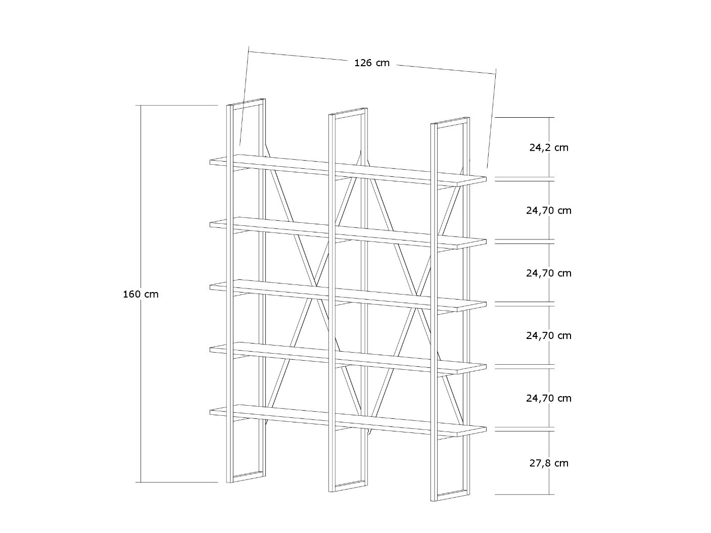 Könyvespolc Kailua 2720