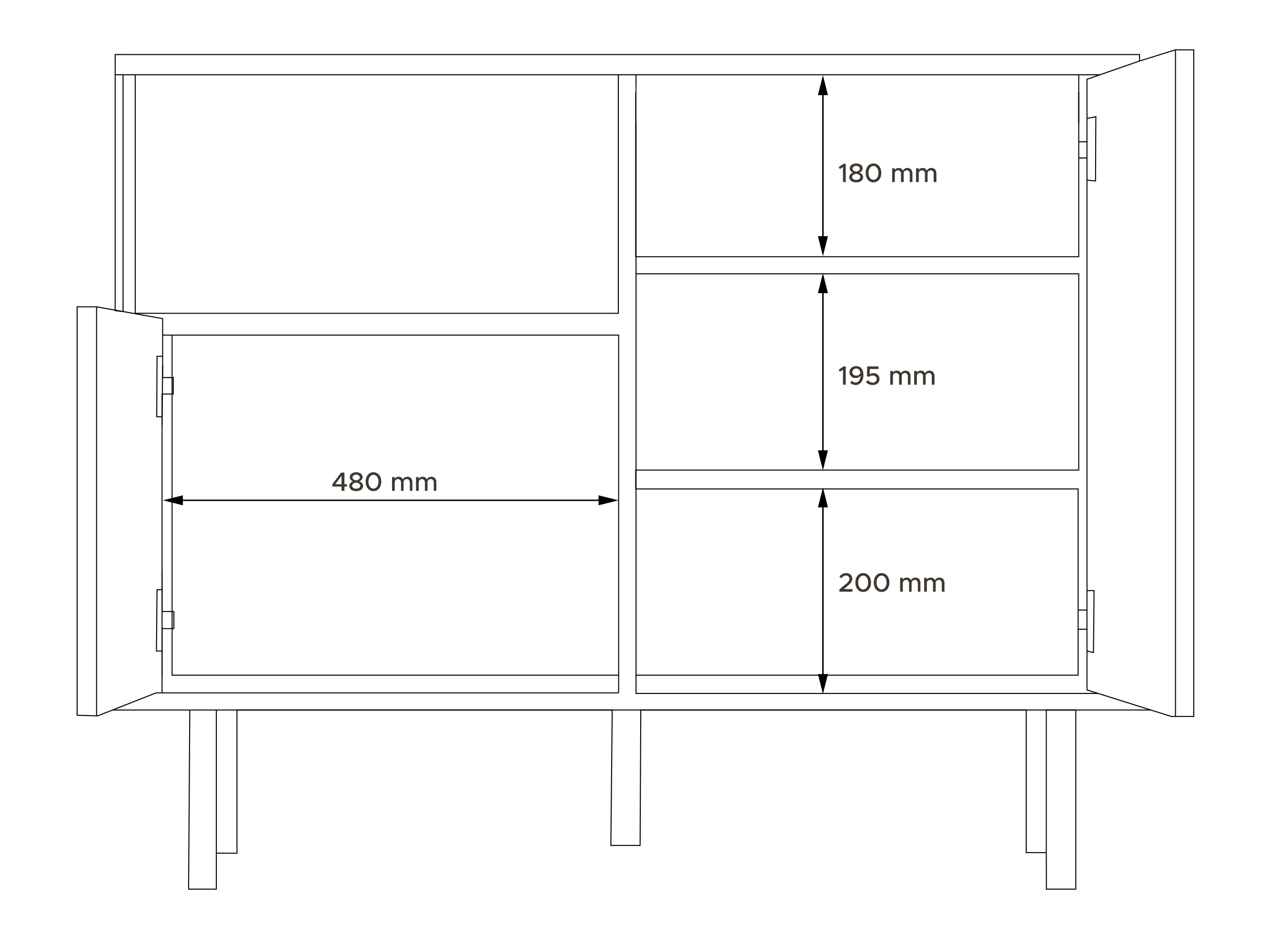 Szekrény Corevaru 106 (Fekete)