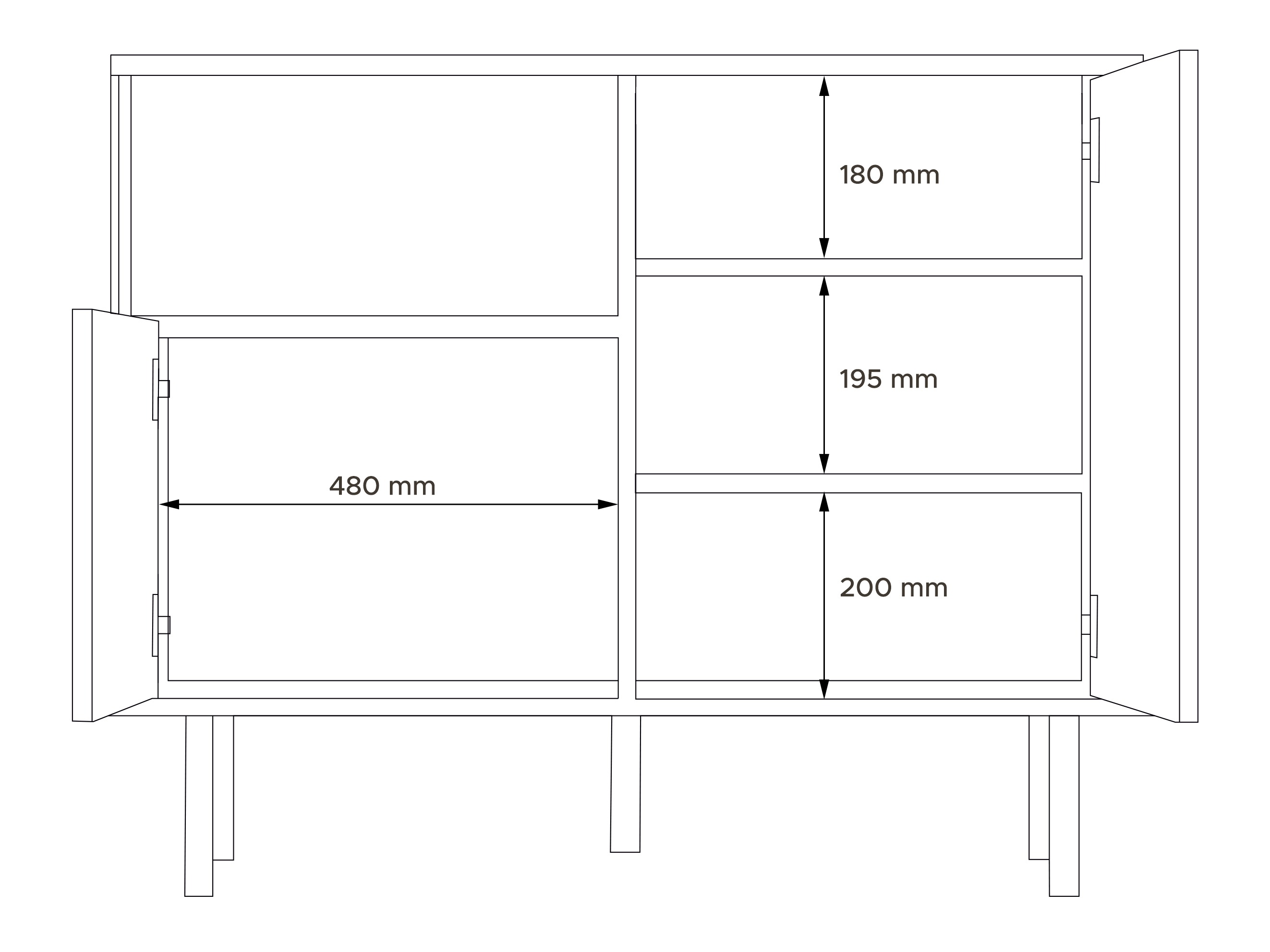 Szekrény Corevaru 108 (Fekete)