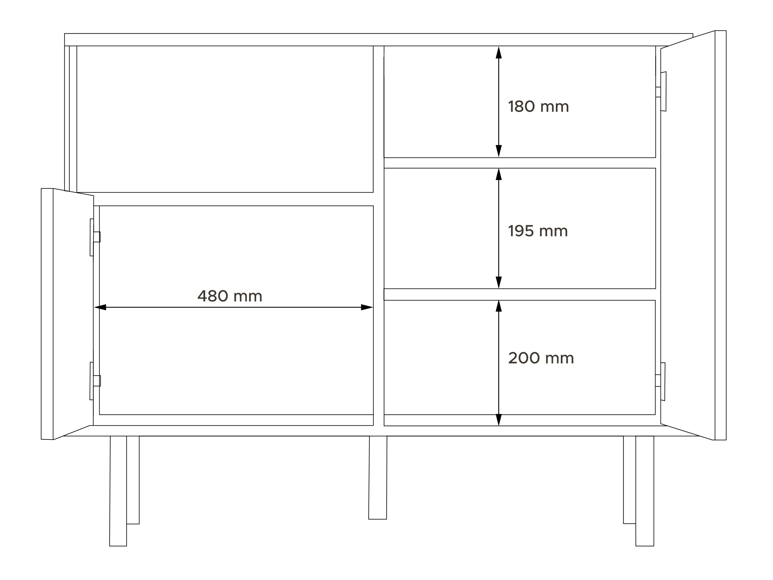 Szekrény Corevaru 109 (Fekete)