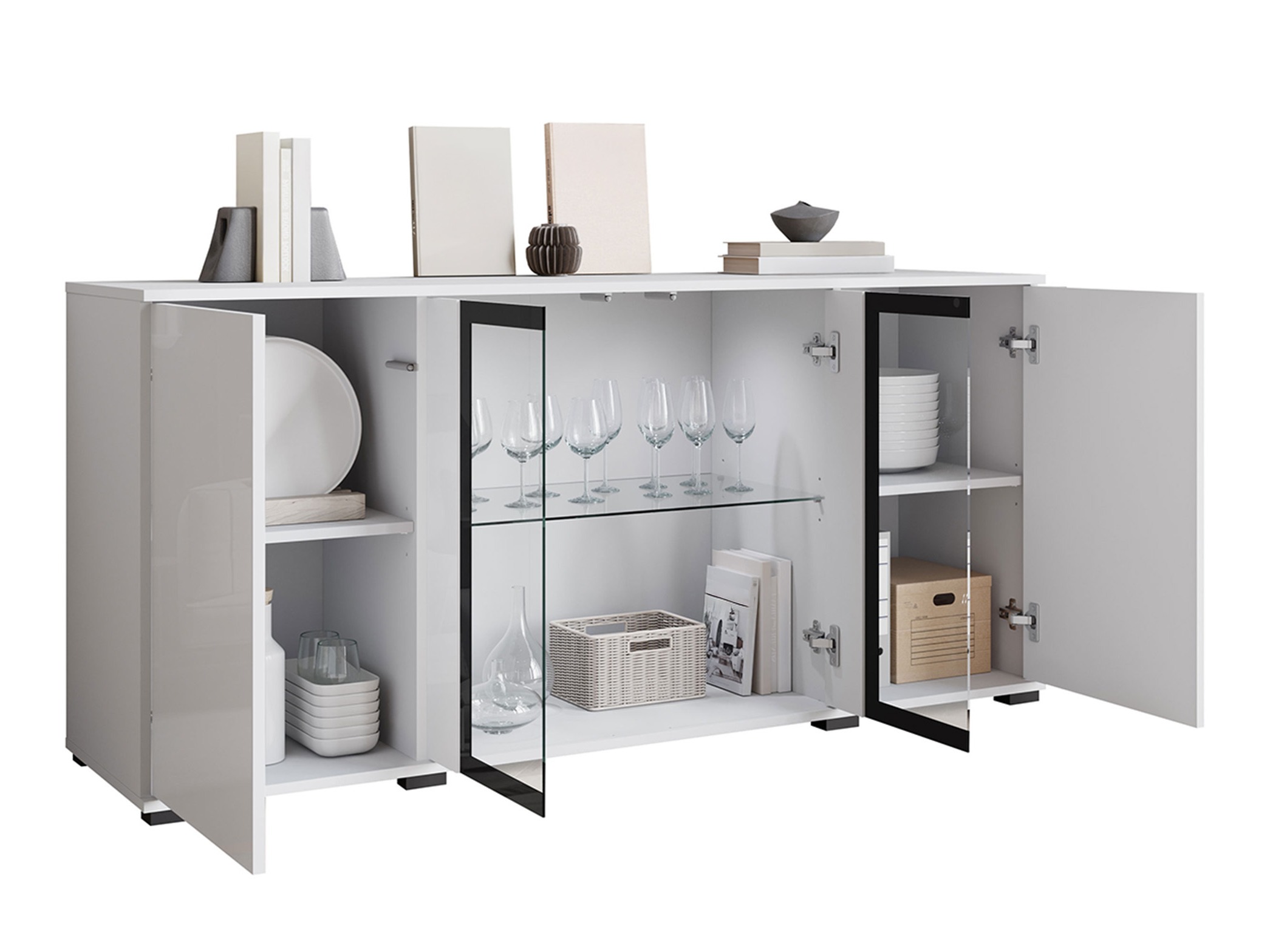 Szekrény Torcame 102 (Wotan tölgy + Fényes fehér)