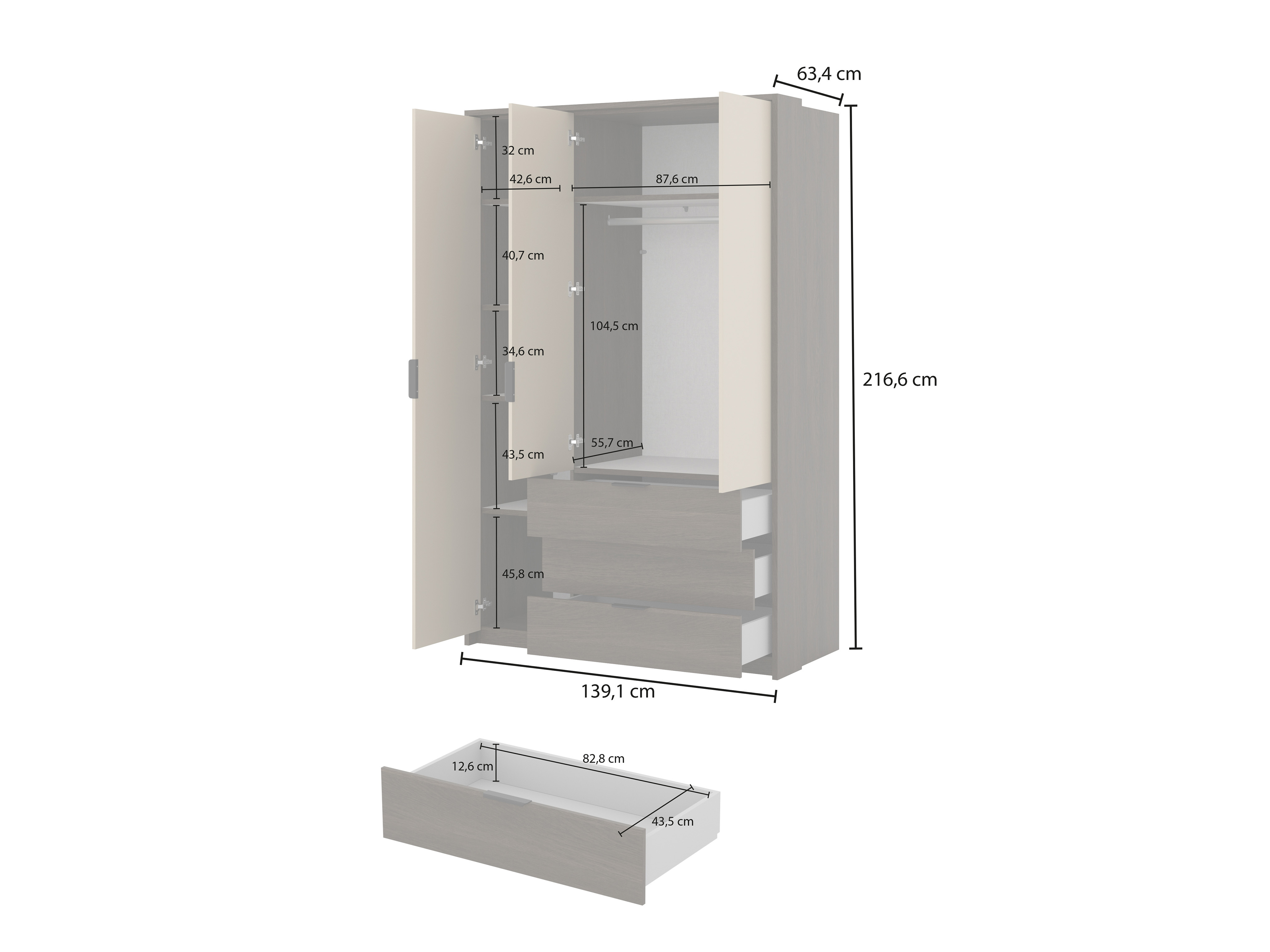 Gardróbszekrény Austin 385