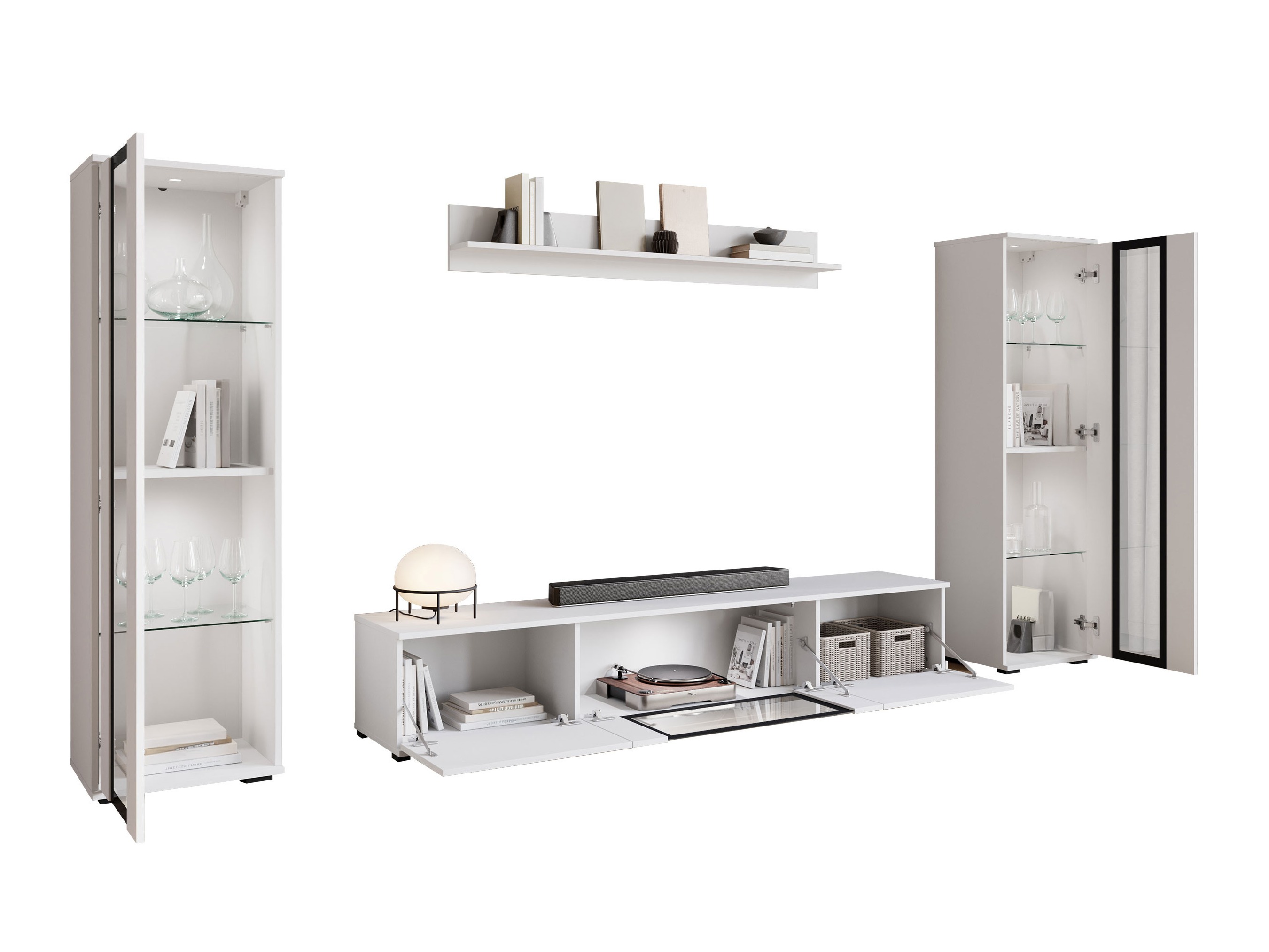 Nappali szett Torcame 103 (Fehér + Fényes fehér)