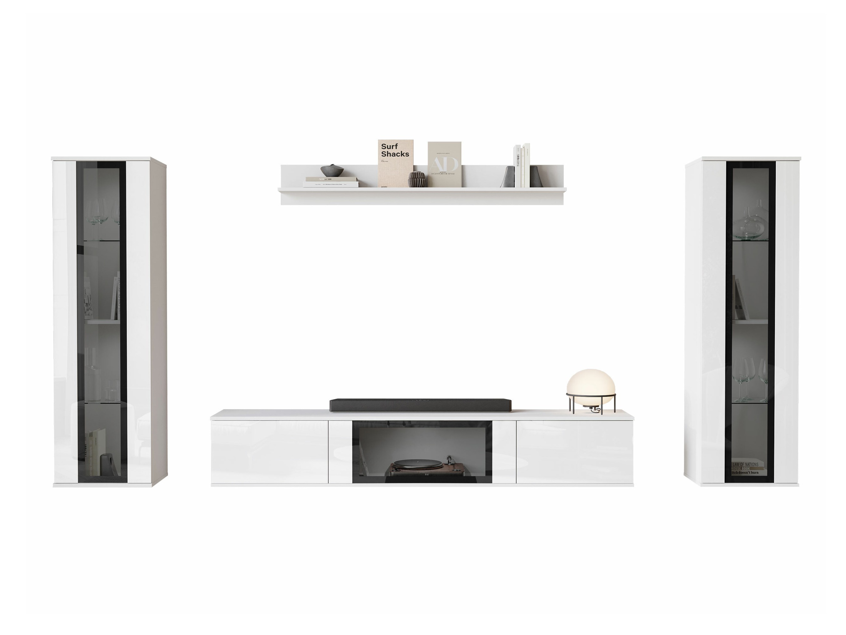 Nappali szett Torcame 103 (Fehér + Fényes fehér)