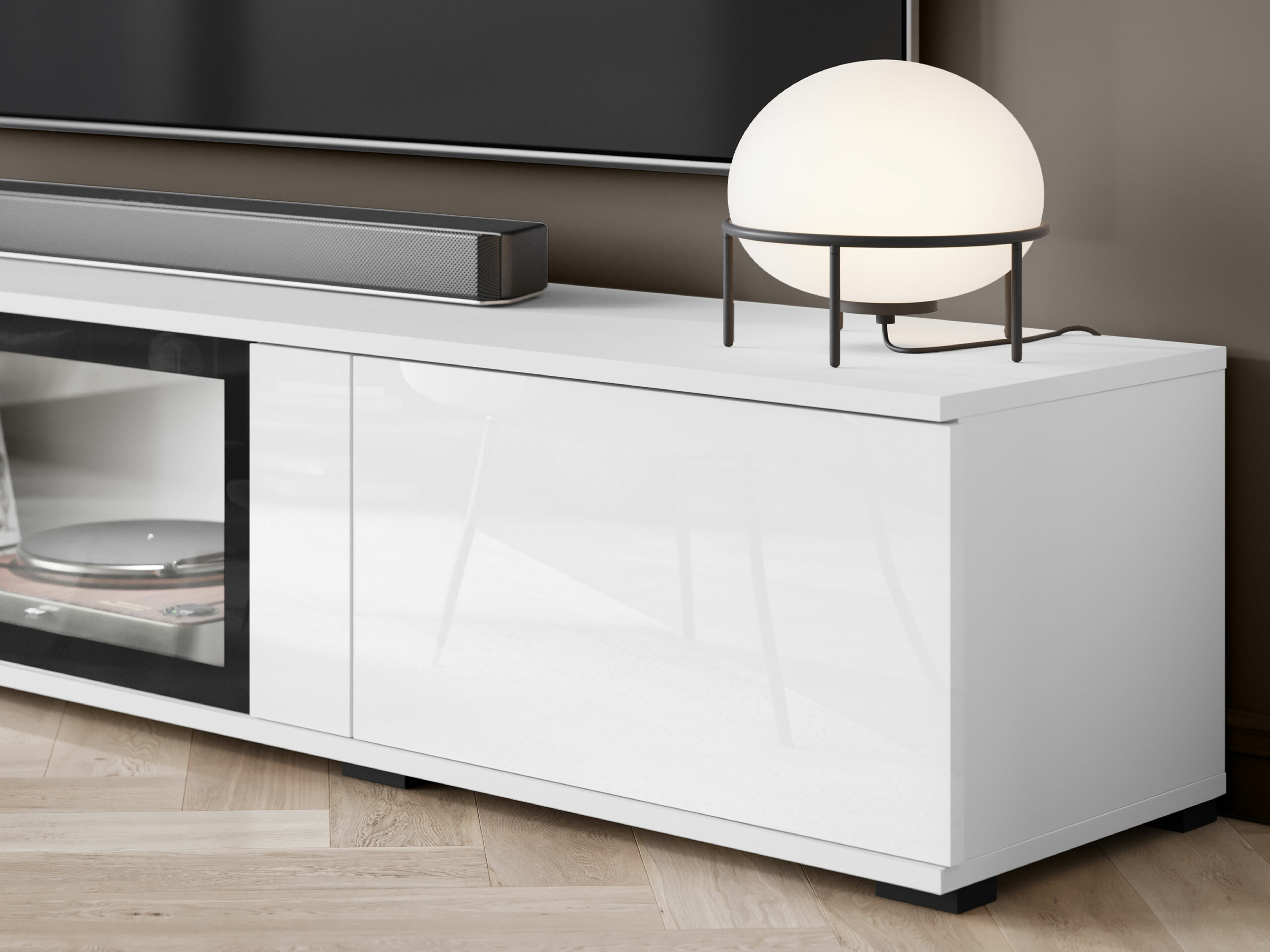 Nappali szett Torcame 103 (Fehér + Fényes fehér)