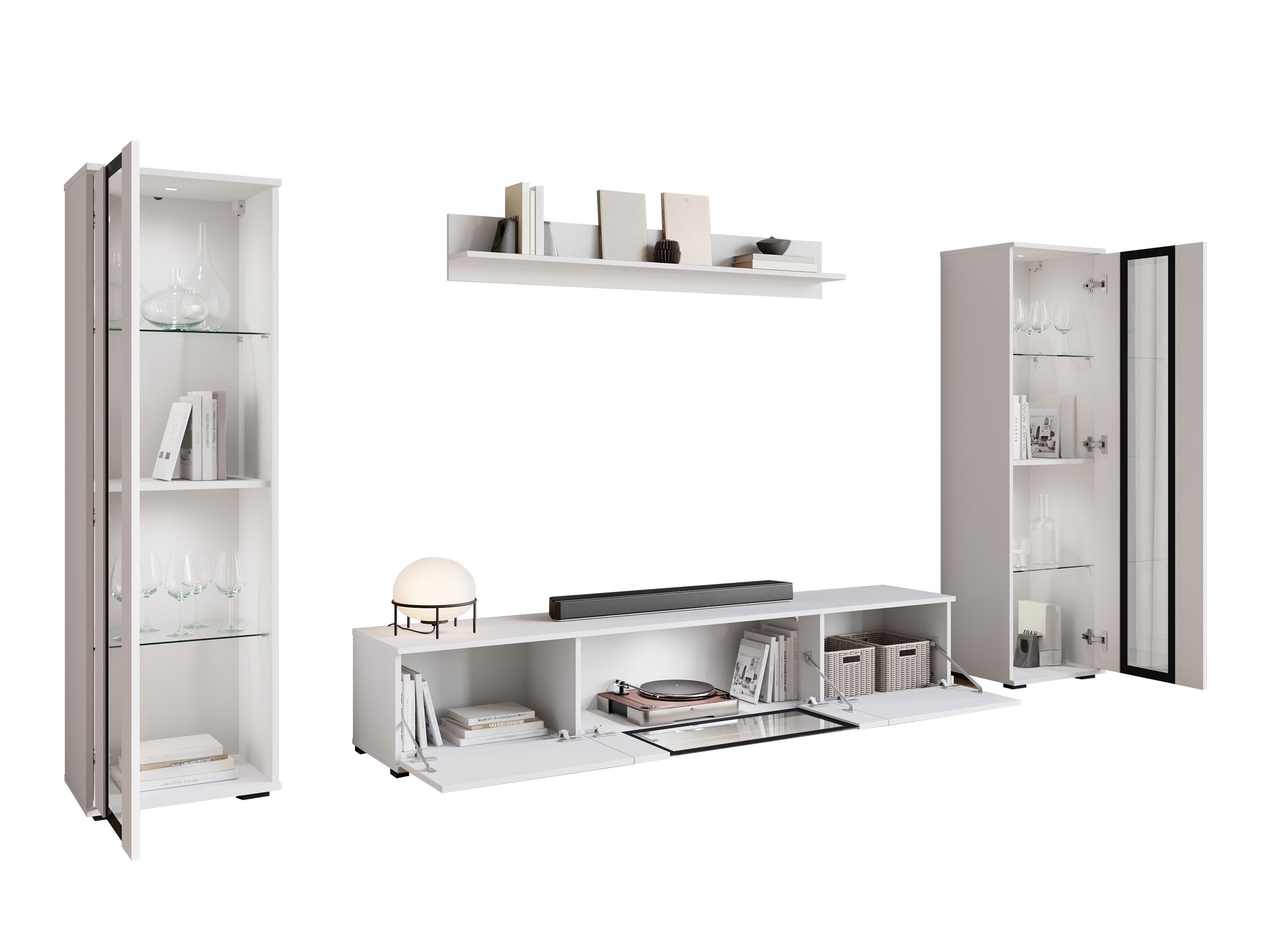 Nappali szett Torcame 103 (Wotan tölgy + Fényes fehér)