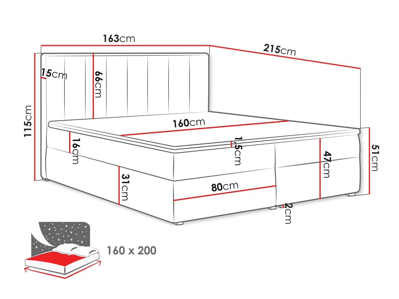 Kontinentális ágy Pomona 116 (Magic bársony 2213)