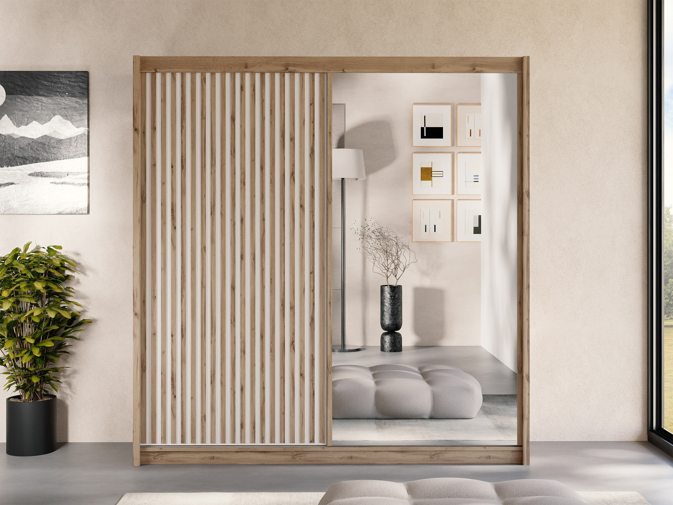 Gardróbszekrény Gemes (Kasmír + Wotan tölgy)