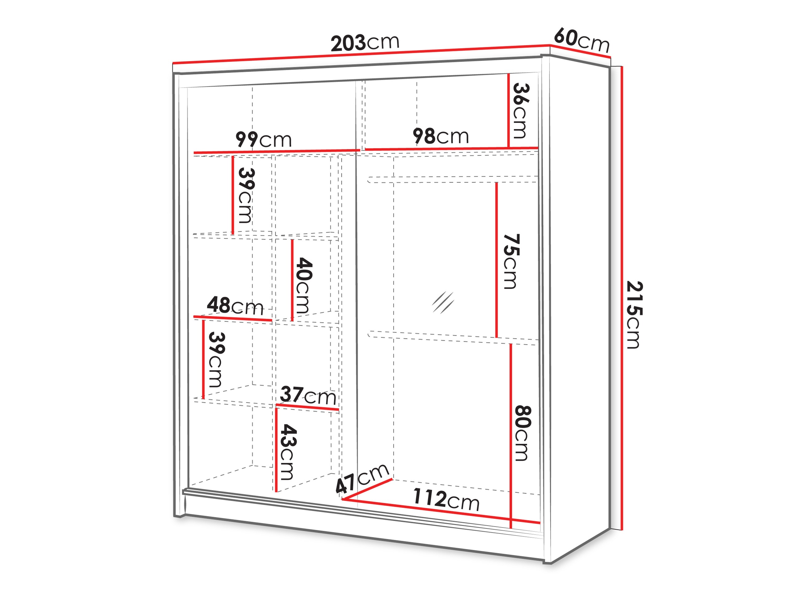 Gardróbszekrény Honolulu 274 (Kasmír + Wotan tölgy)