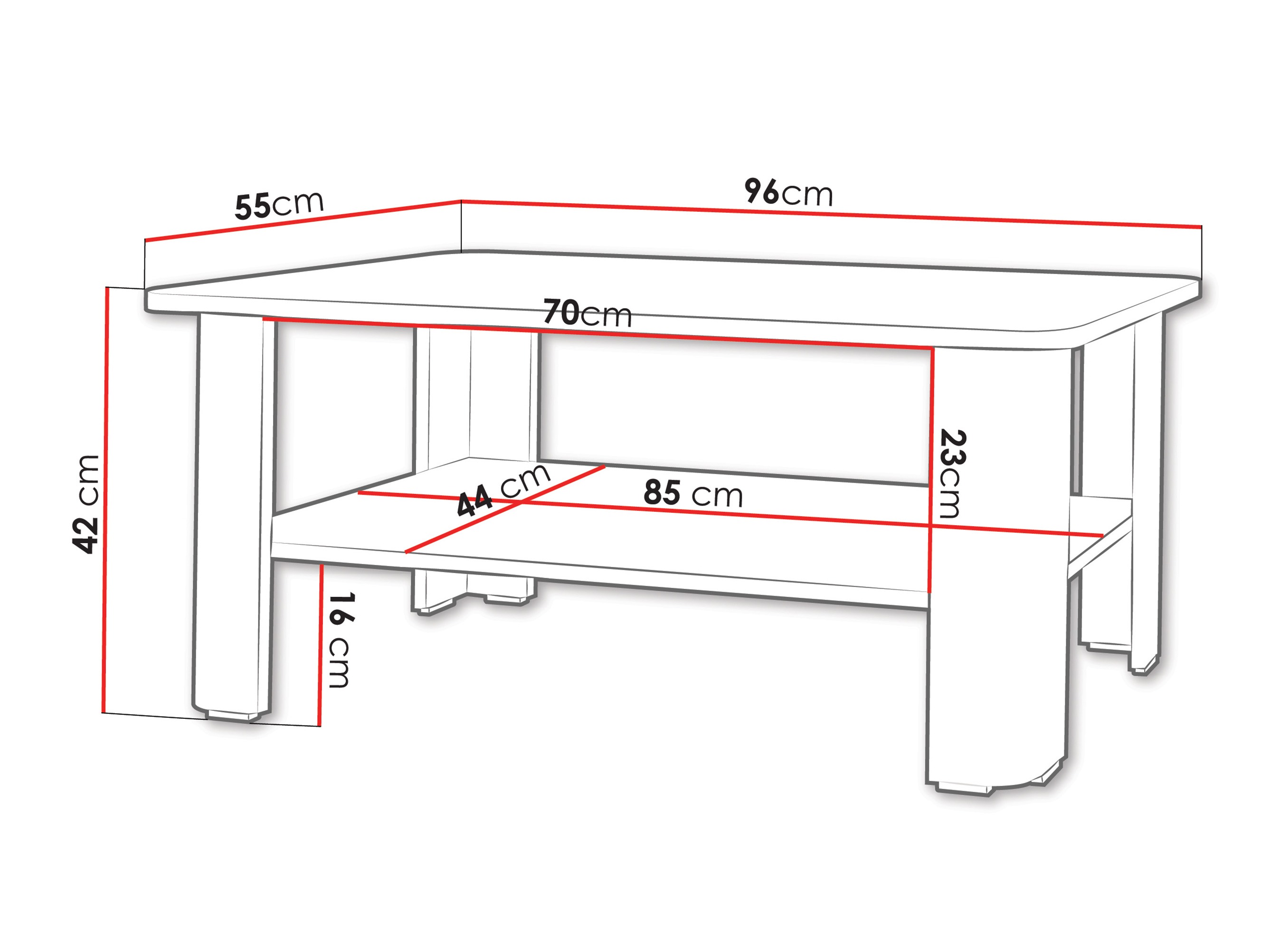 Dohányzóasztal Charlotte 213 (Fehér)