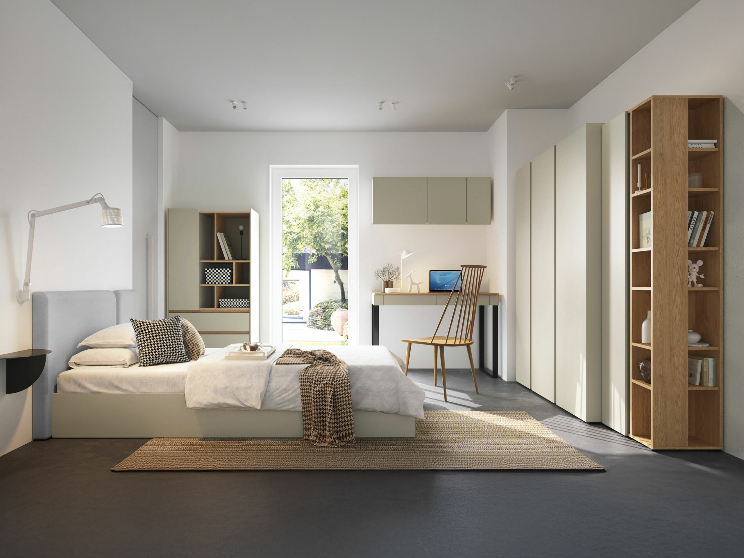 Könyvespolc Fiosono 105 (Eukaliptusz + Tölgy)