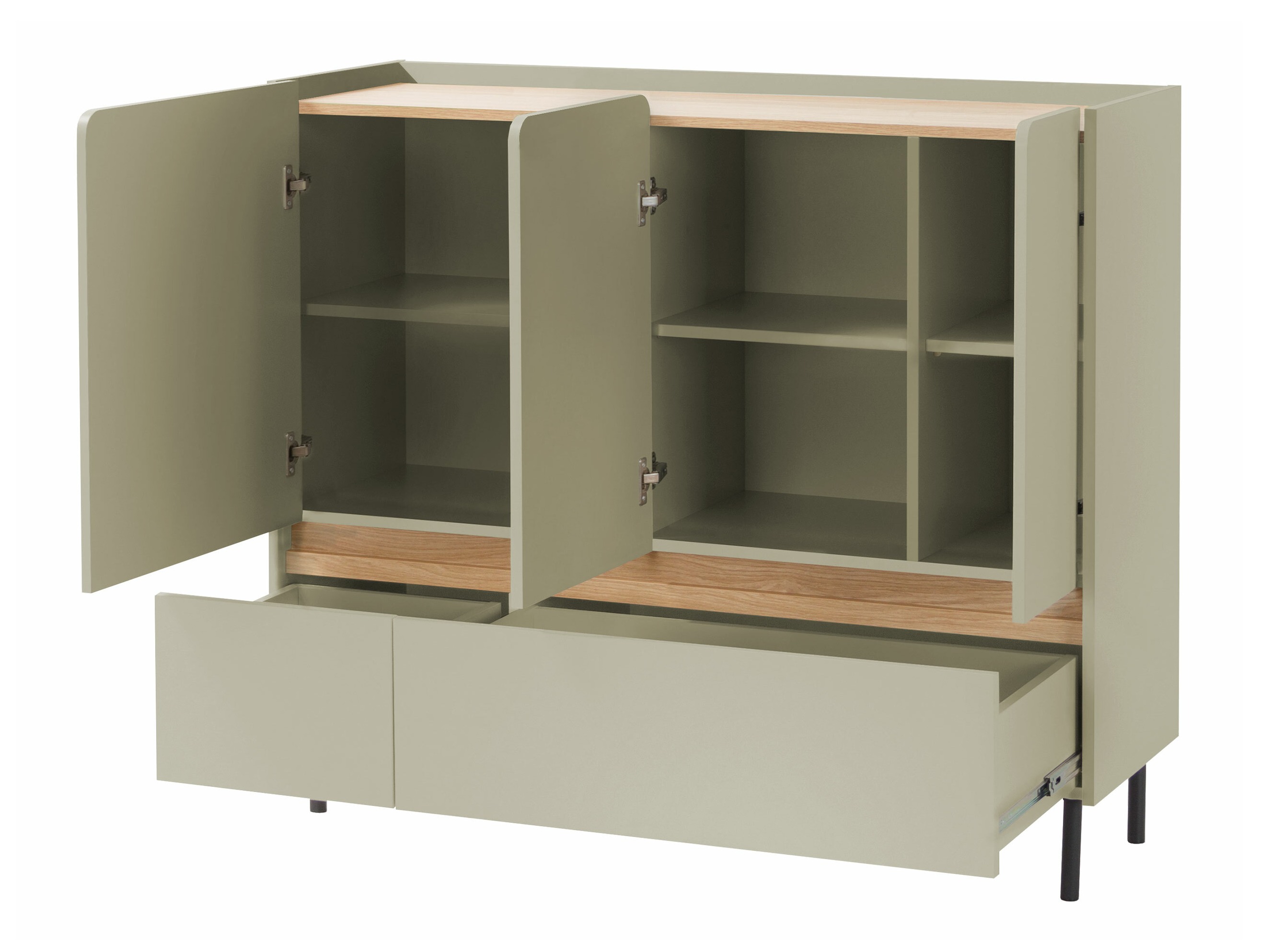 Komód Fiosono 106 (Poros zöld + Tölgy)