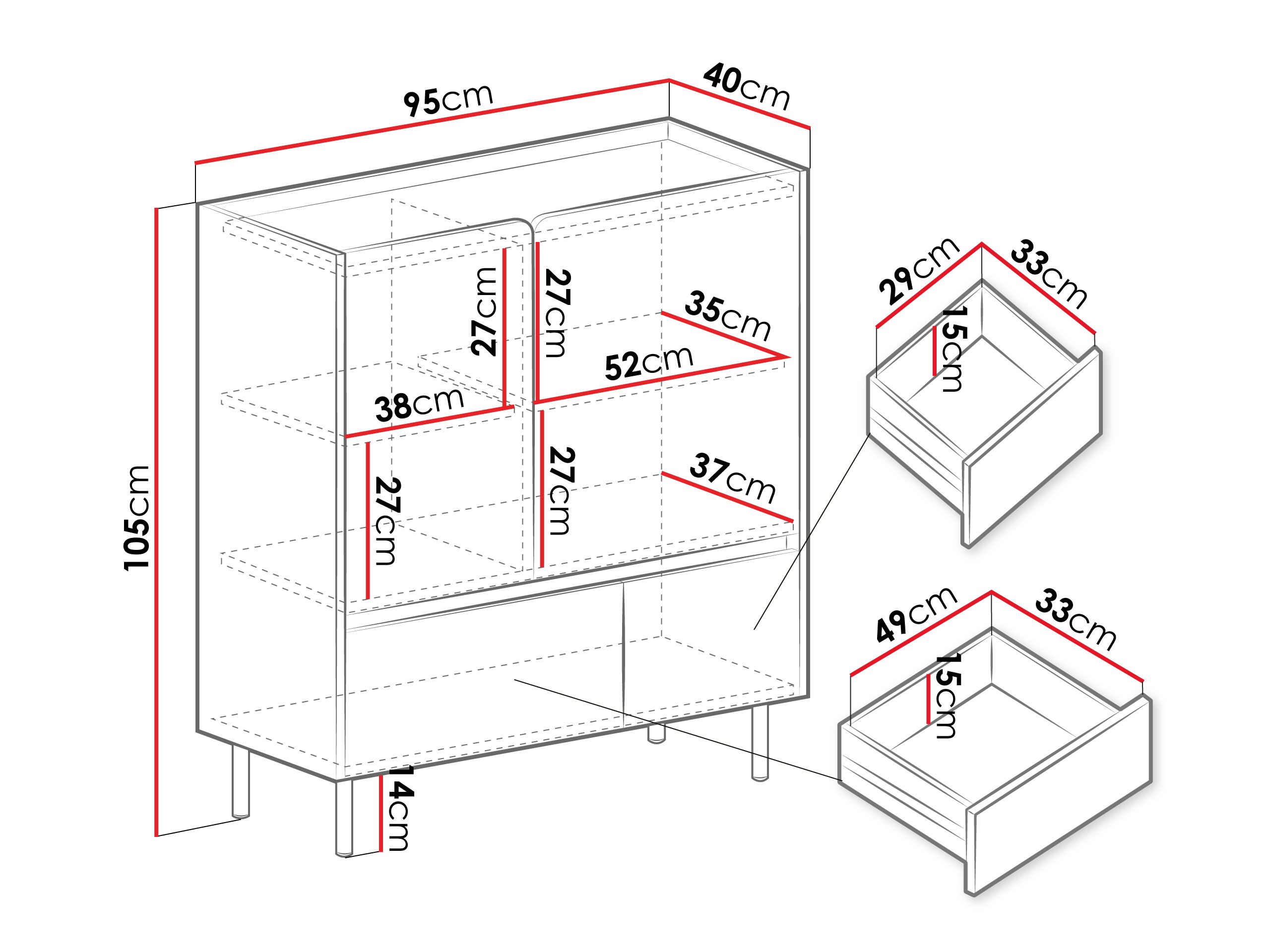 Komód Fiosono 108 (Eukaliptusz + Tölgy)