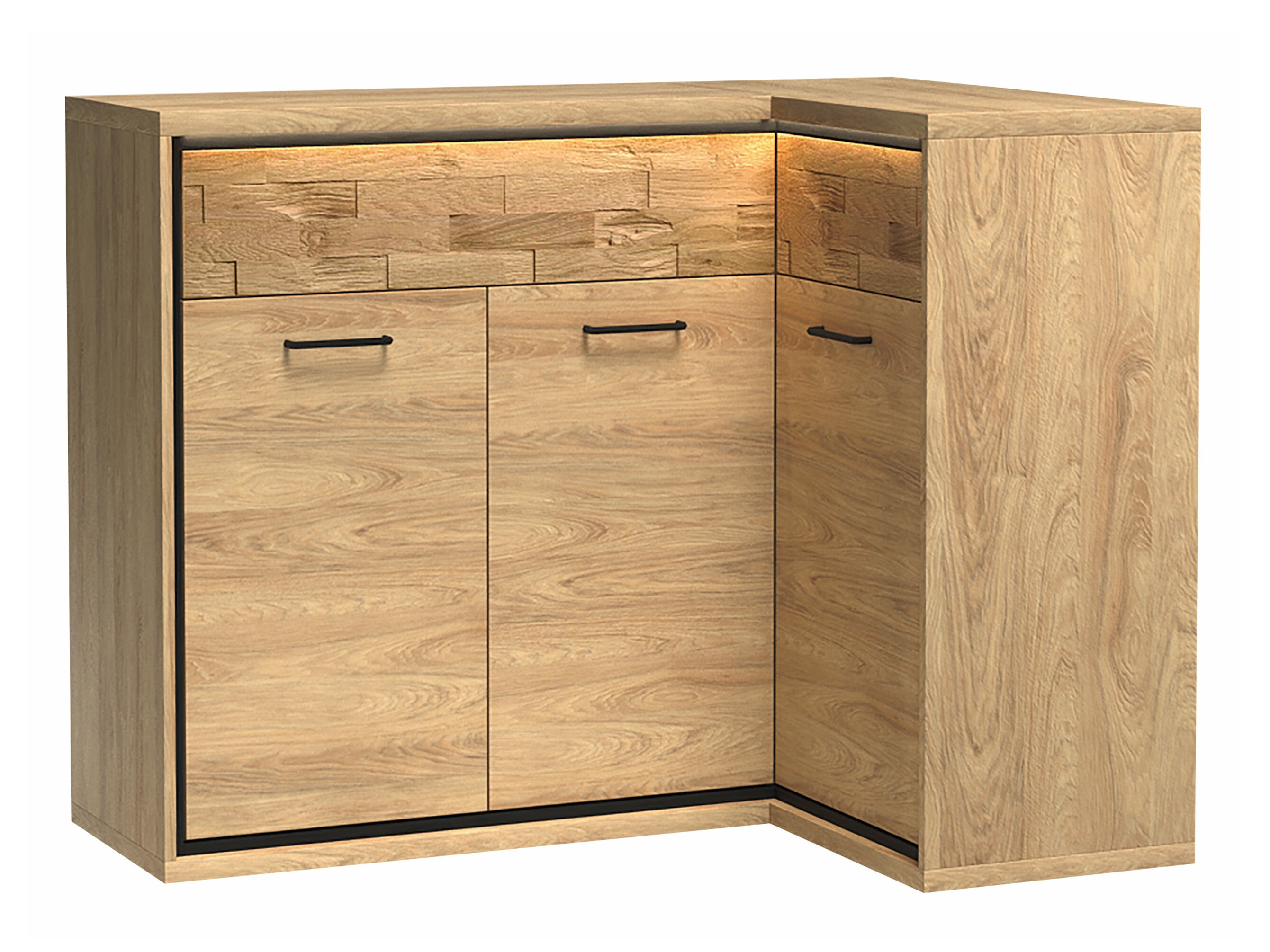 Sarok komód Etrmoni 106 (Világos fa + Tölgy)