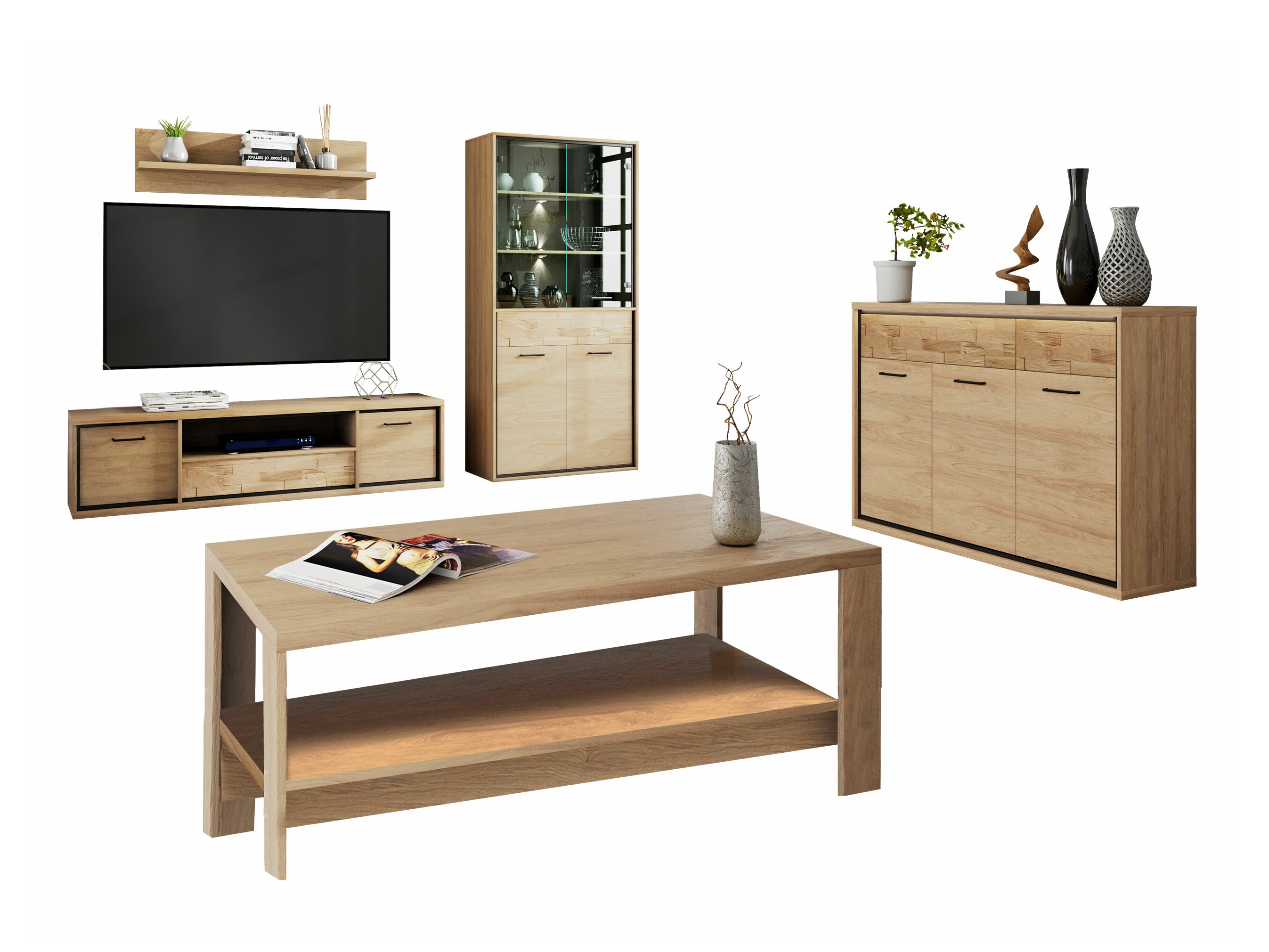 Nappali szett Etrmoni 118 (Világos fa + Tölgy)