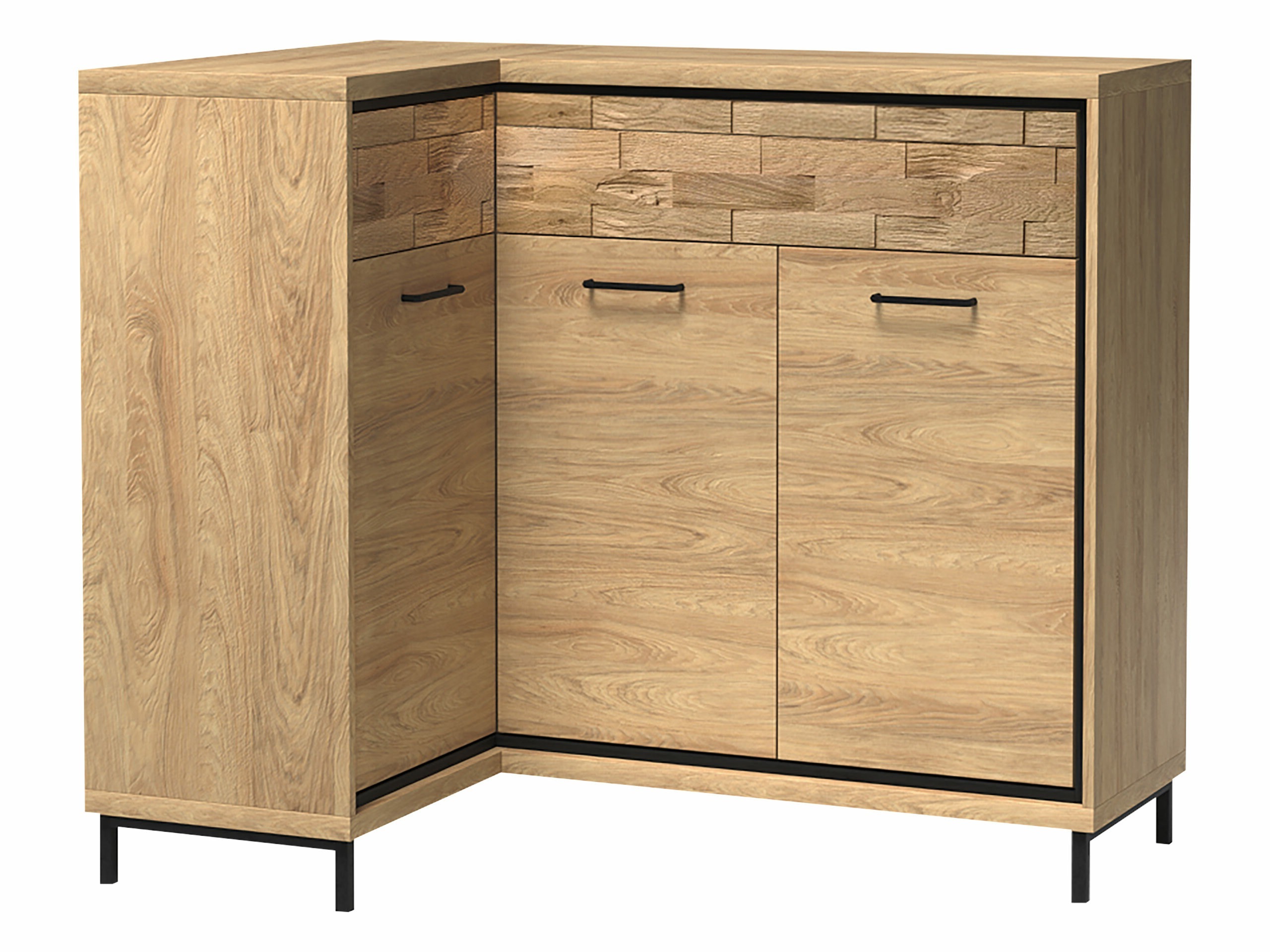 Sarok komód Etrmoni 121 (Világos fa + Tölgy)