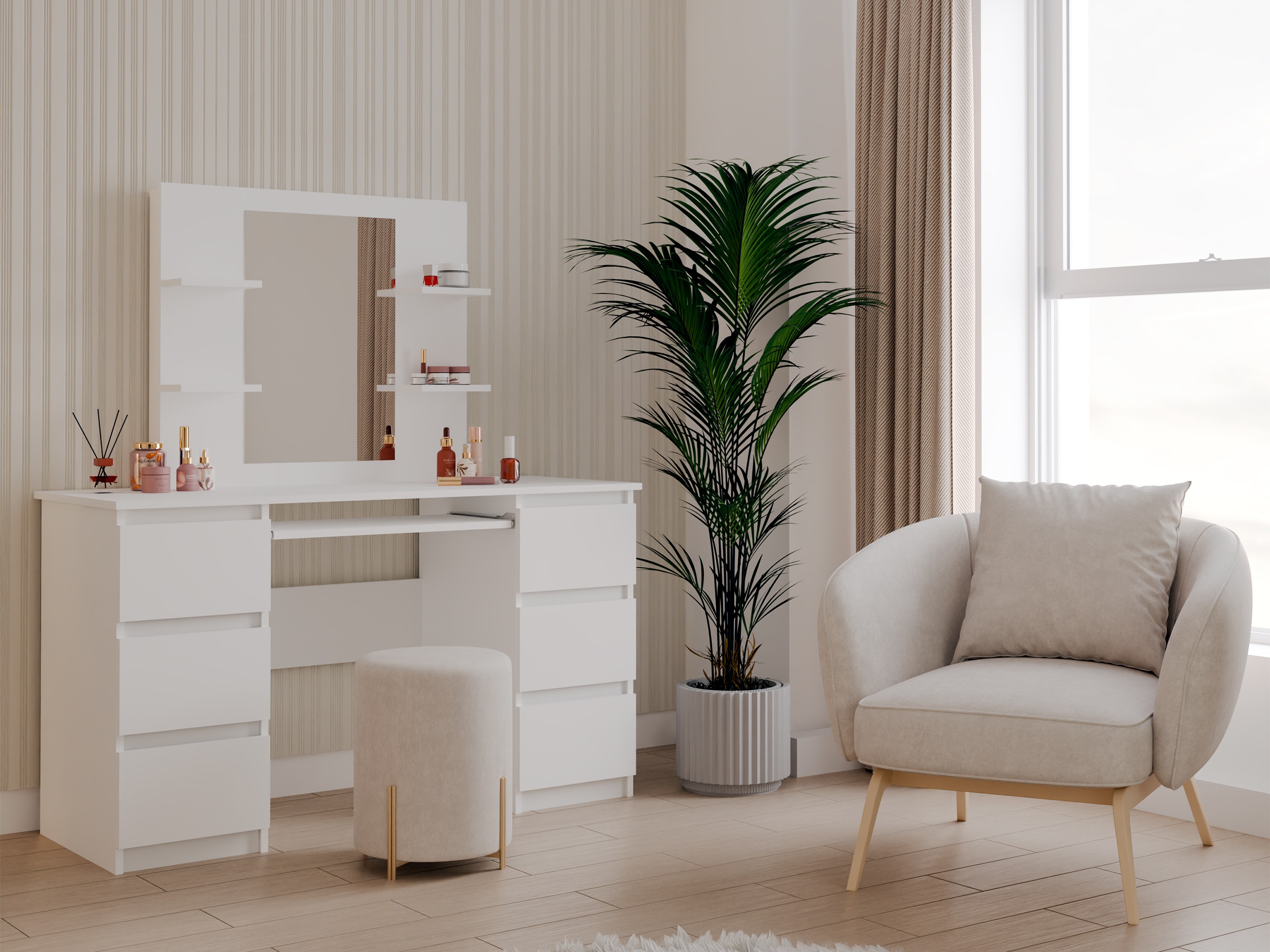 Fésülködő asztal Mandeville 359 (Fehér)