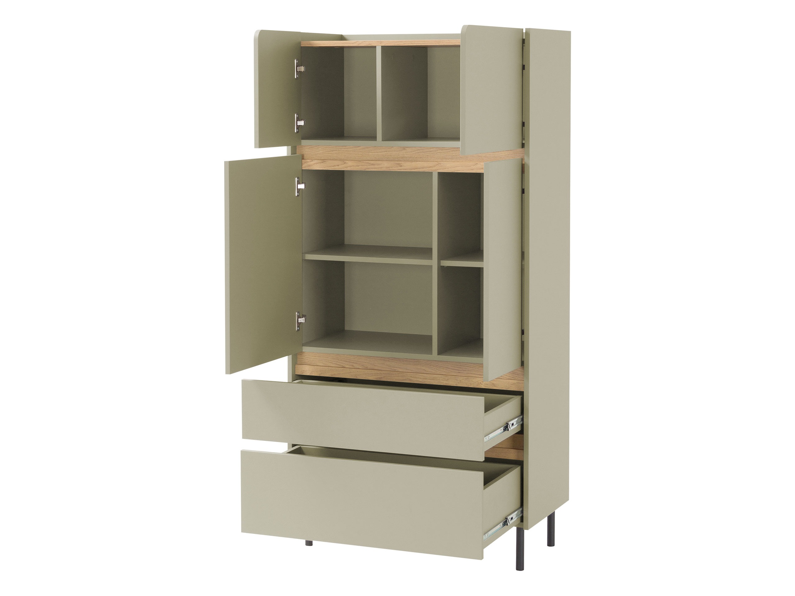 Hálószoba garnitúra Fiosono 113 (Poros zöld + Tölgy)