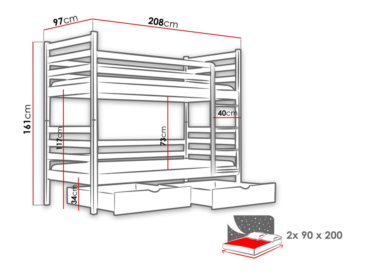 Emeletes ágy SH11126