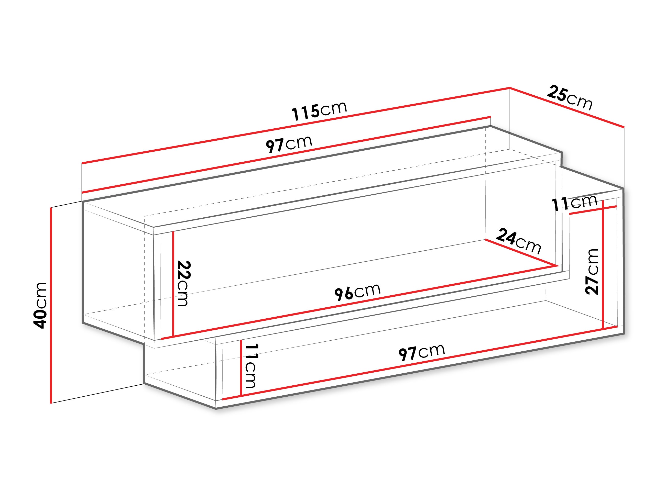 Fali polc Ciravie 106
