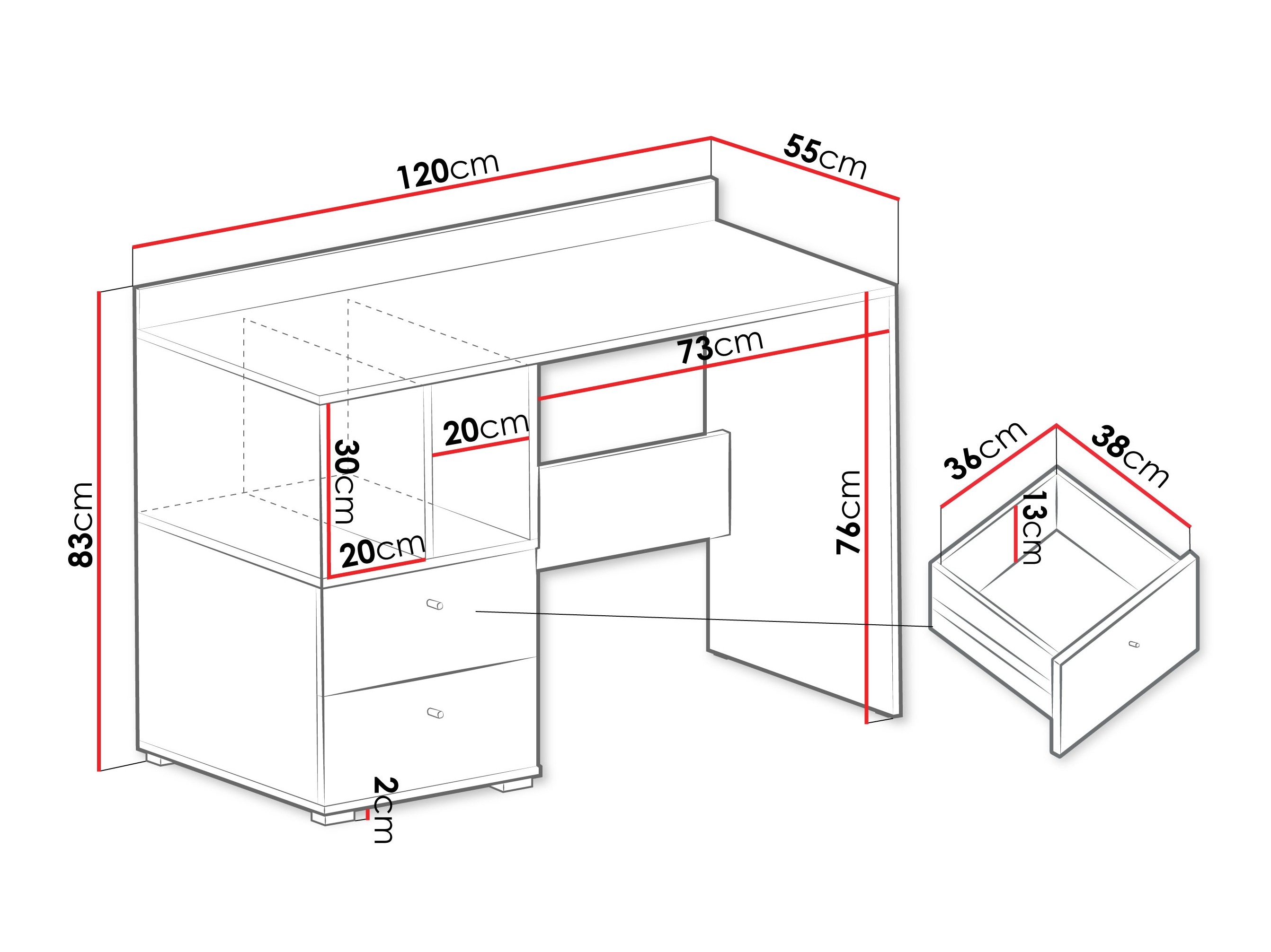 Íróasztal Ciravie 104