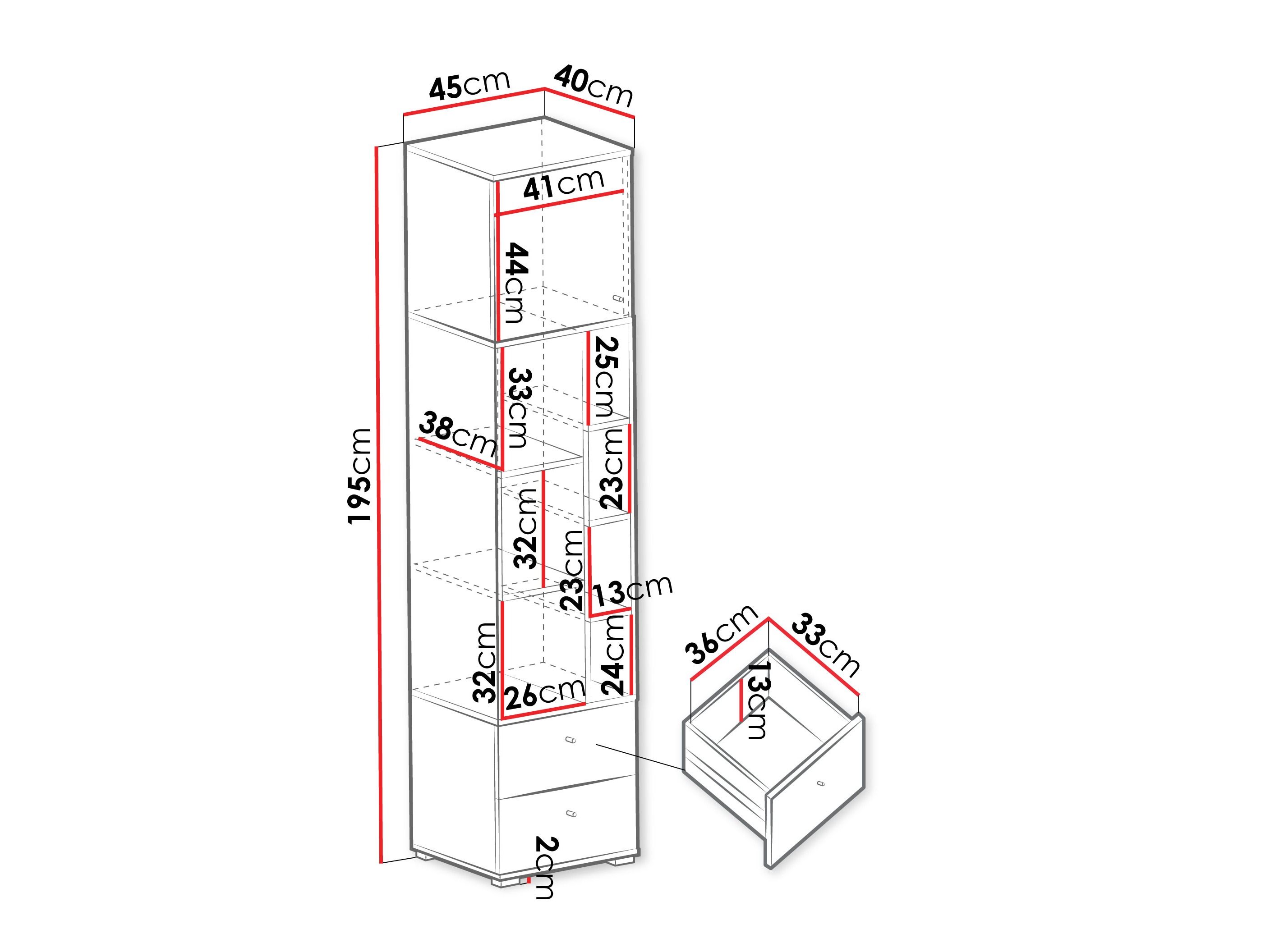 Könyvespolc Ciravie 102