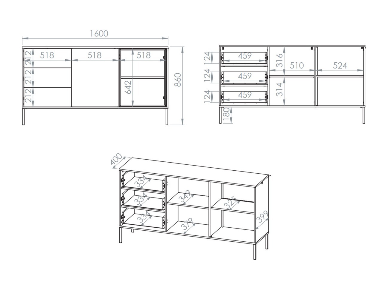Komód Virsalo 101 (Kasmír)