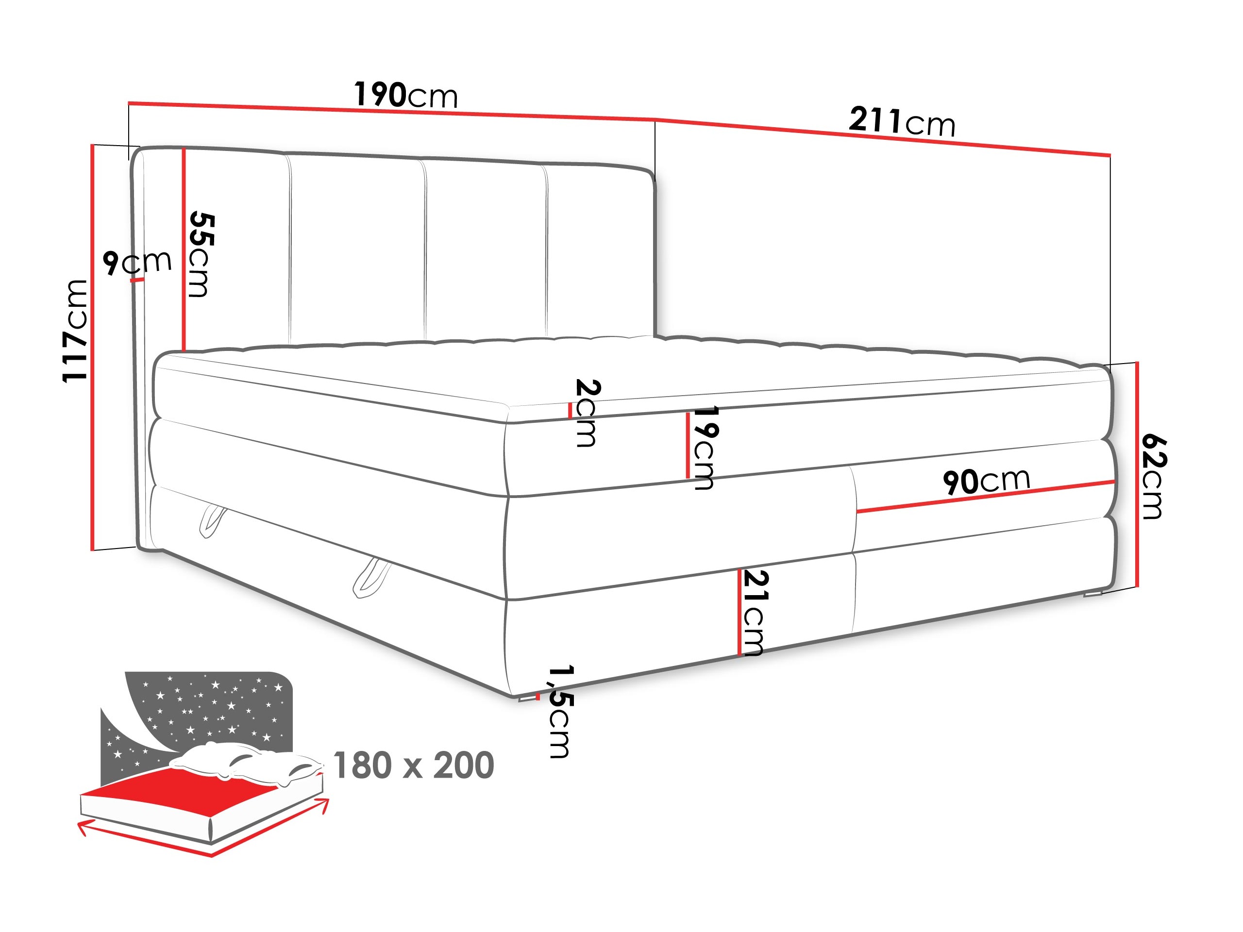 Kontinentális ágy SH11123