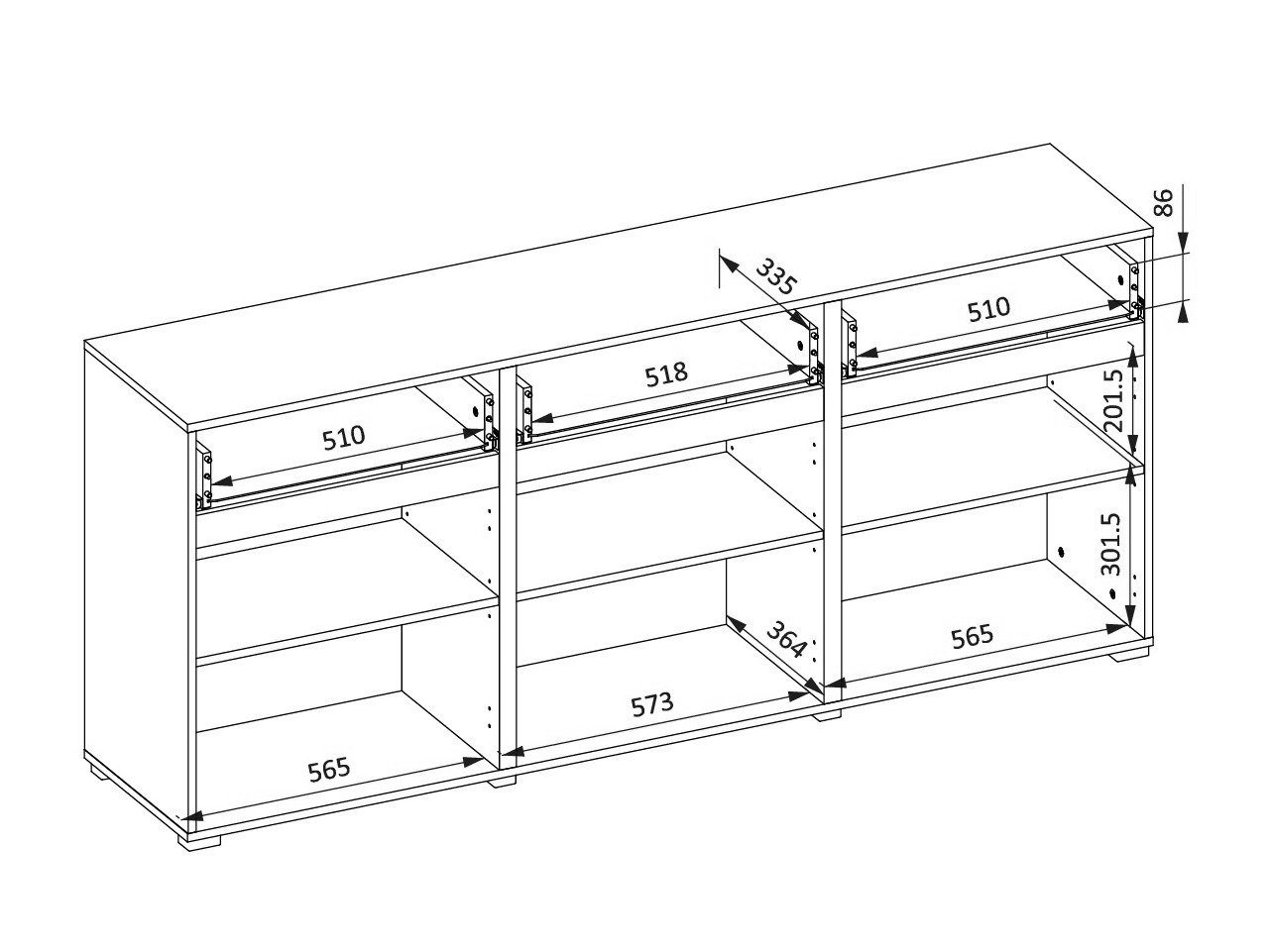Komód Alfere 103 (Fehér)
