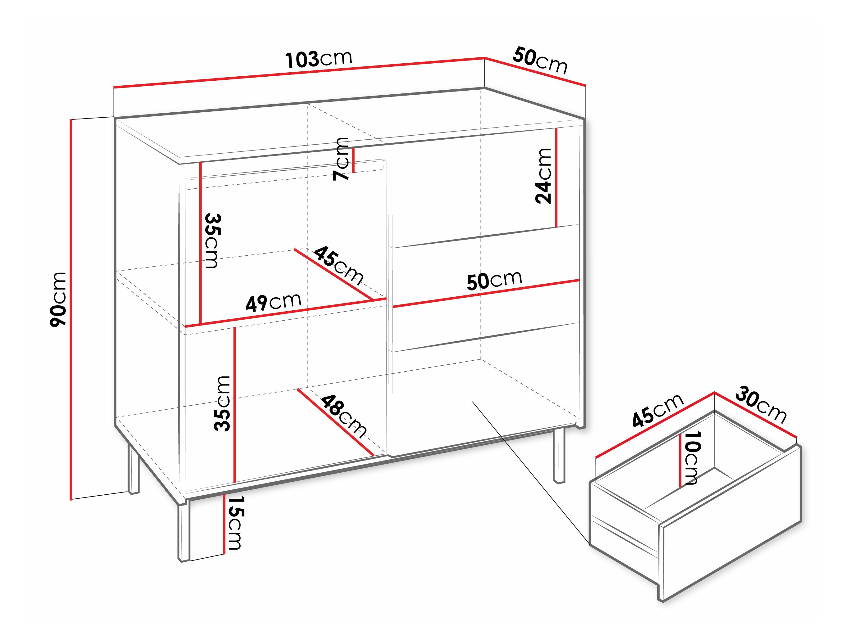 Komód Comfivo Delruva 100 (Fekete)