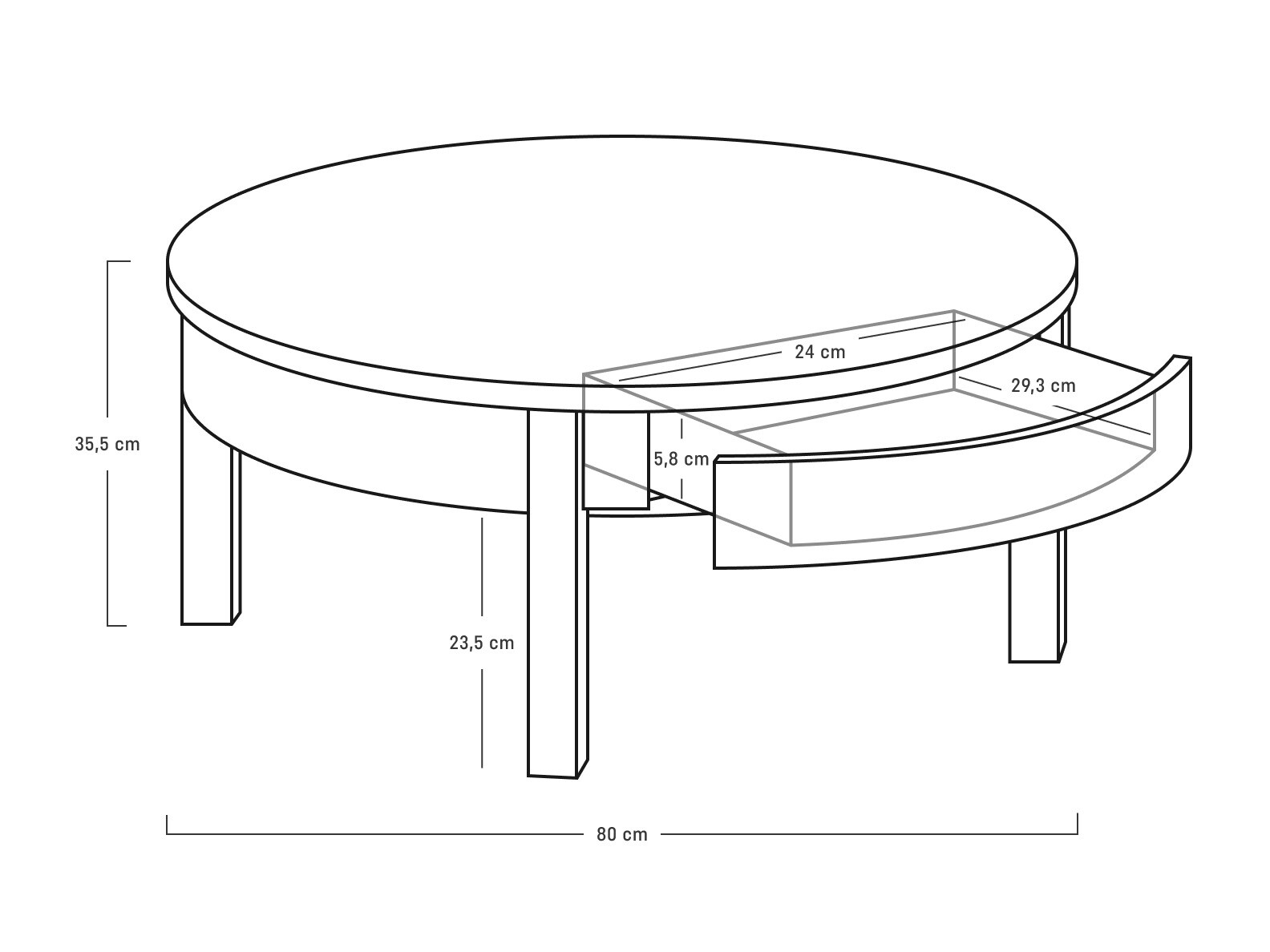 Dohányzóasztal Sosero 104 (Tölgy)