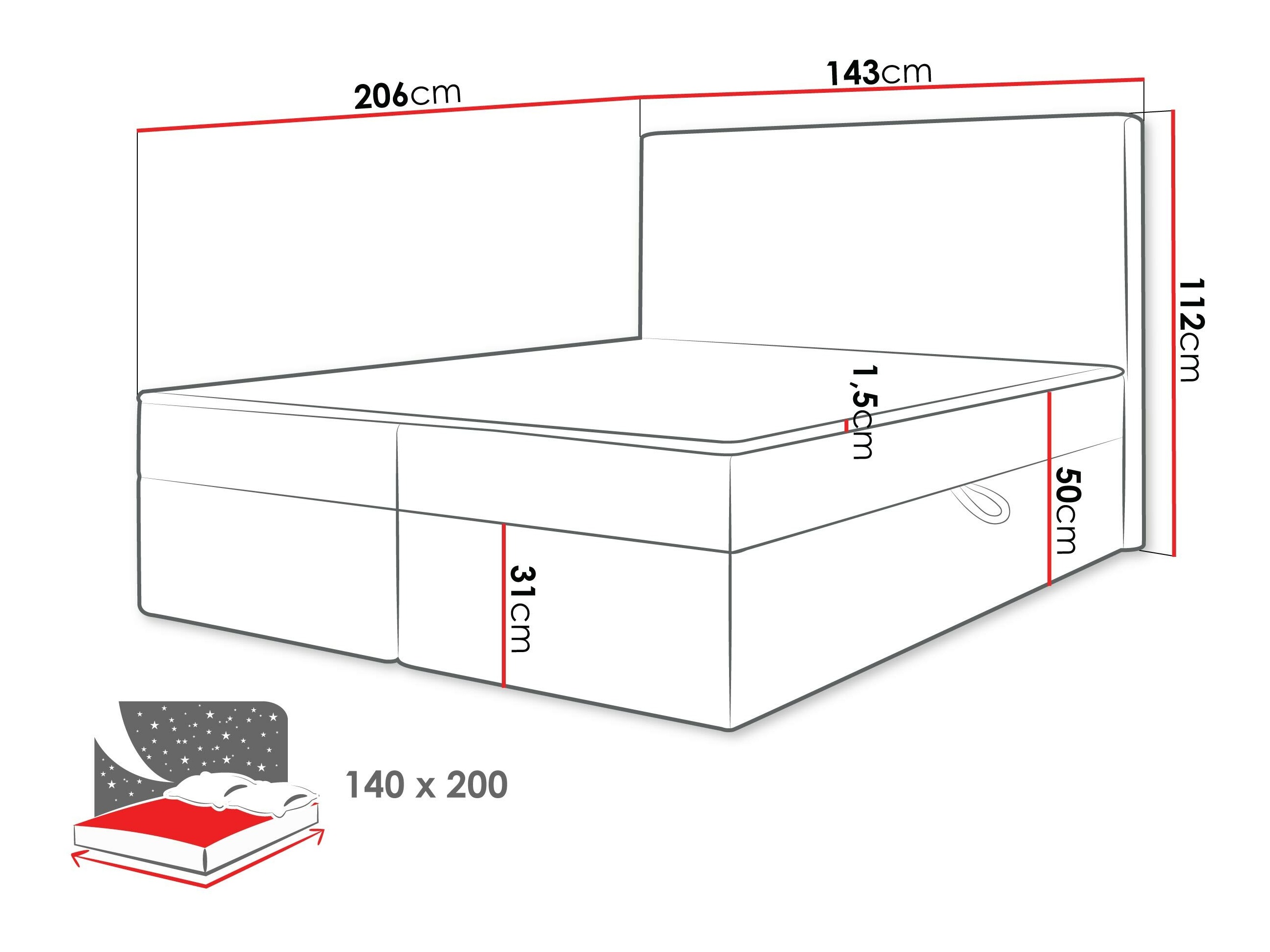 Kontinentális ágy Comfivo 502 (Ambience 02)