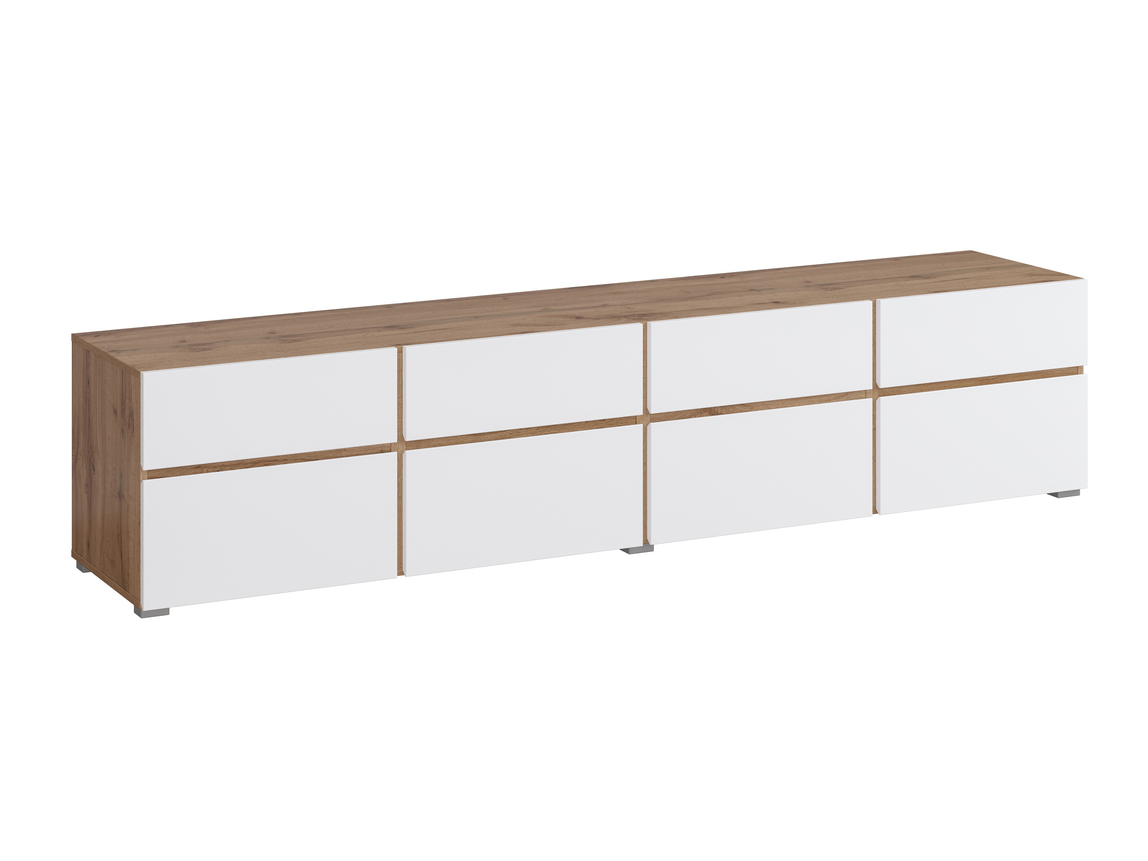 TV-állvány Alfere 101 (Wotak tölgy + Fehér)