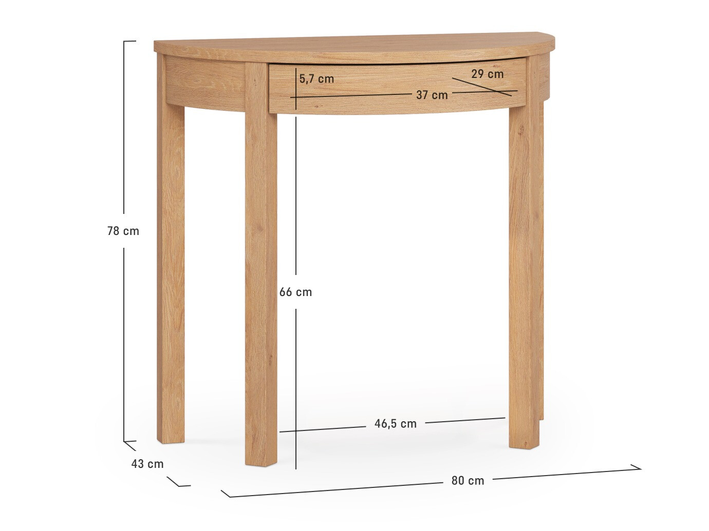 Fésülködő asztal Sosero 107 (Tölgy)