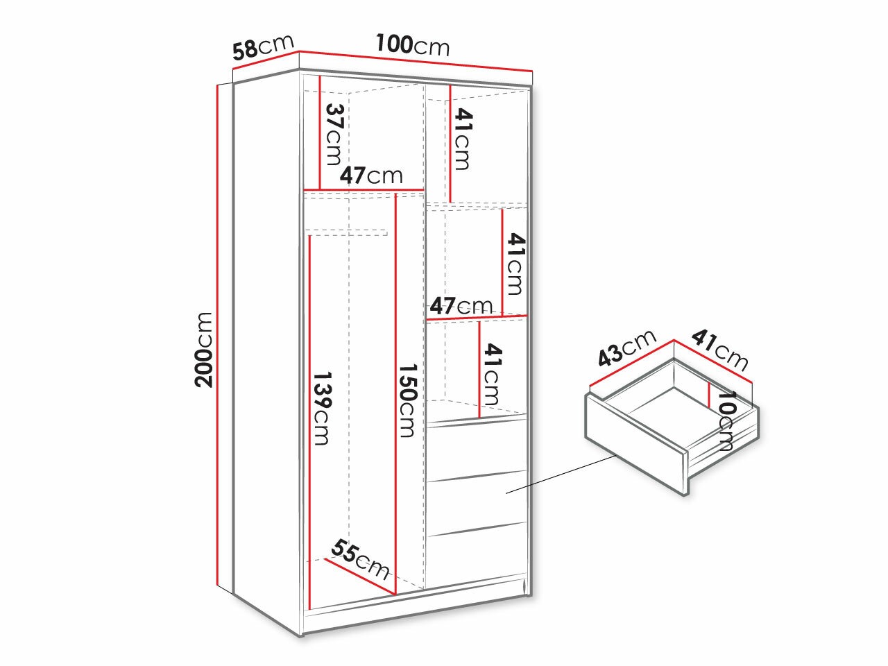 Gardróbszekrény Lombala 102
