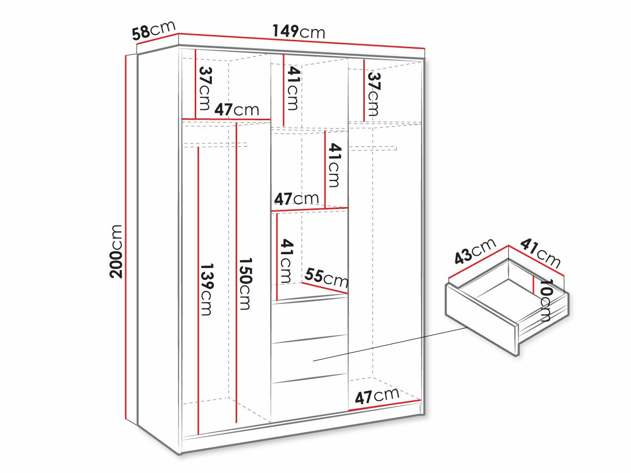 Gardróbszekrény Lombala 103